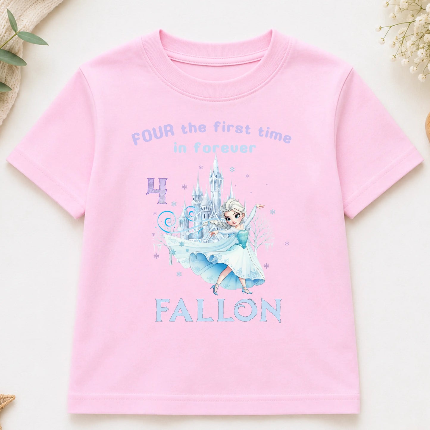 Personalised Frozen Elsa 4th Birthday T-Shirt – Princess Birthday Shirt for Girls AishaBaileyDesigns