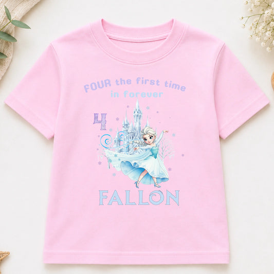 Personalised Frozen Elsa 4th Birthday T-Shirt – Princess Birthday Shirt for Girls AishaBaileyDesigns