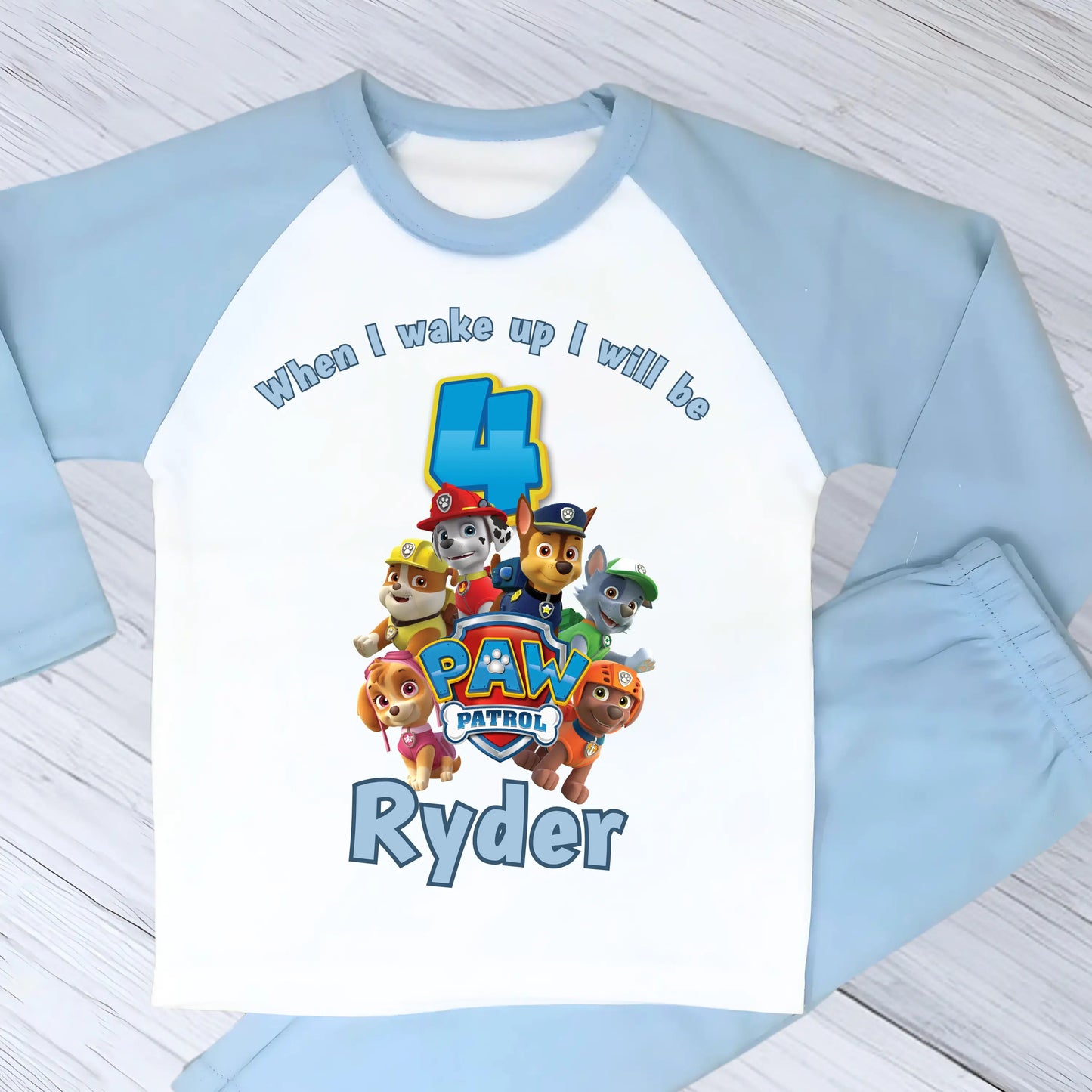 Boys Personalised Paw Patrol Birthday Pyjamas - Customised Name and Age PJs AishaBaileyDesigns