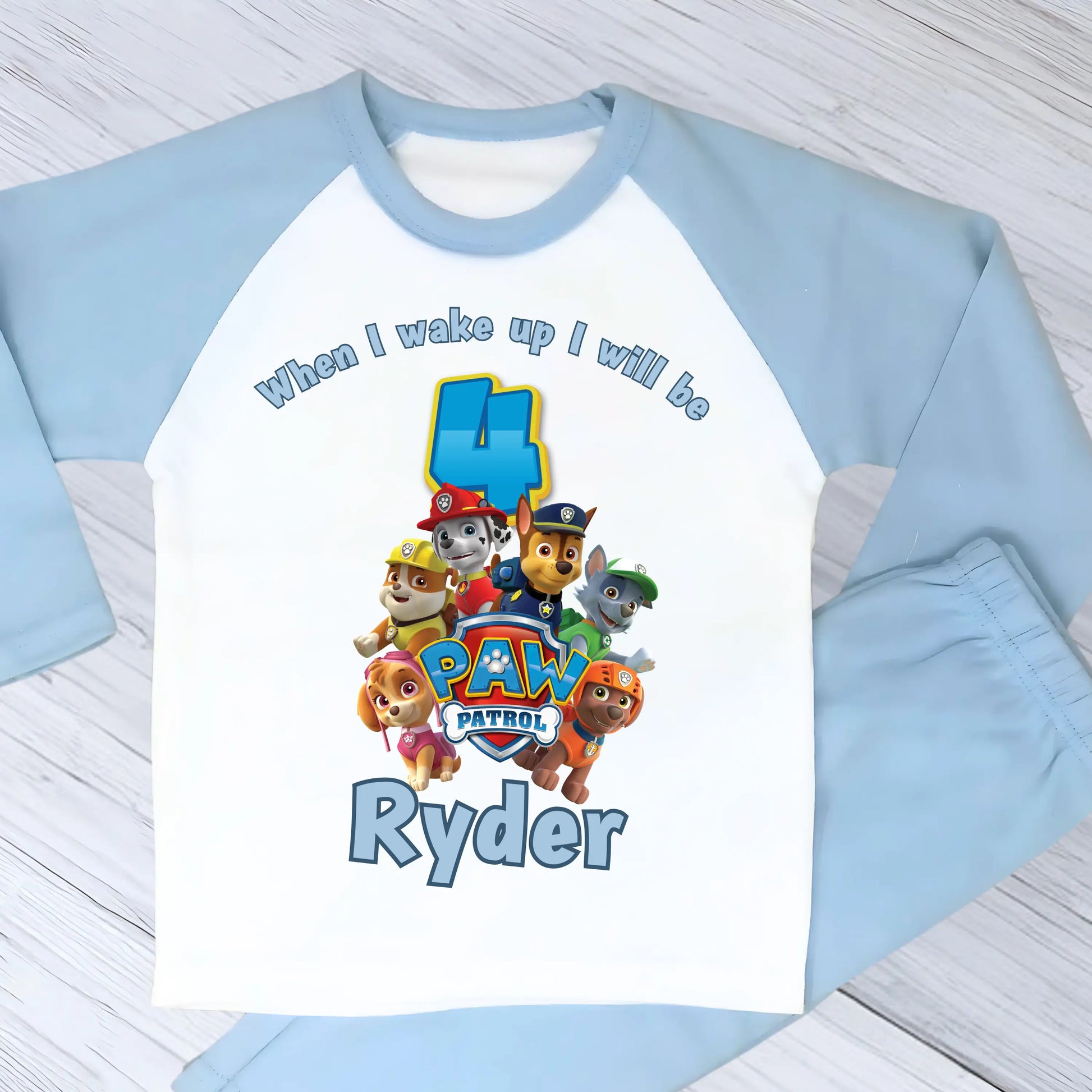 Boys Personalised Paw Patrol Birthday Pyjamas - Customised Name and Age PJs AishaBaileyDesigns