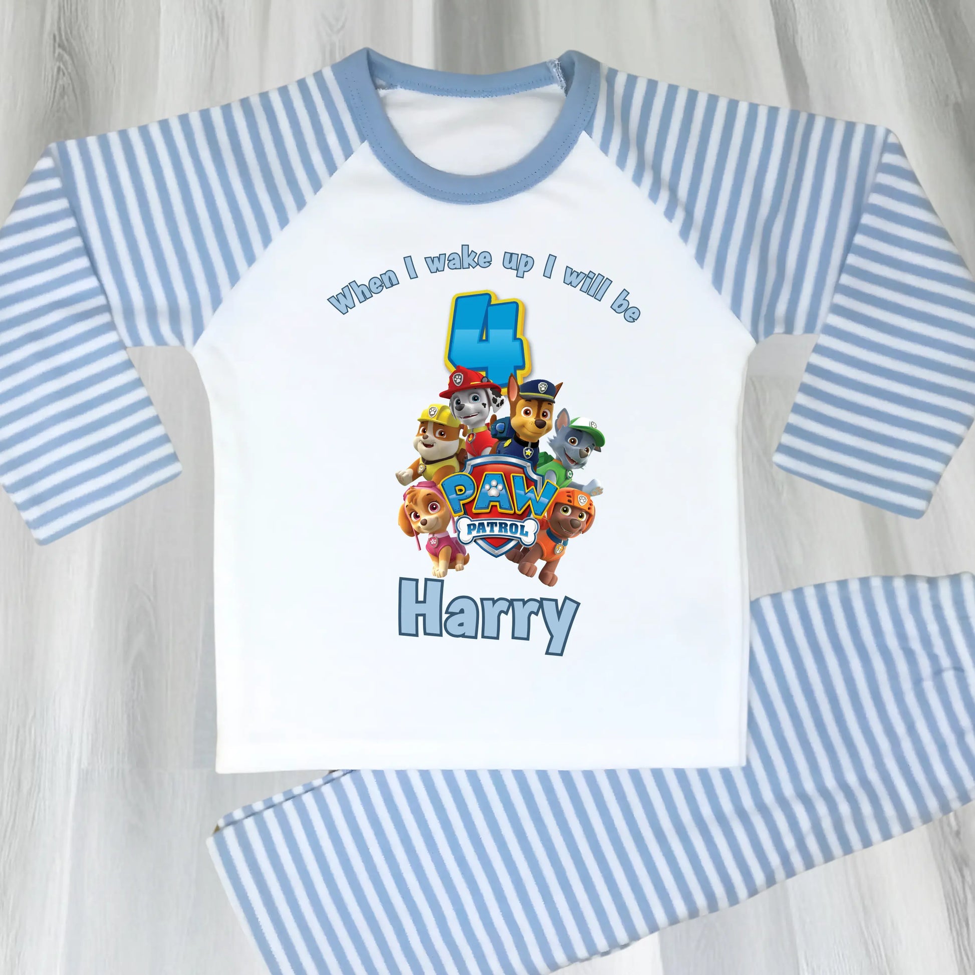 Boys Personalised Paw Patrol Birthday Pyjamas - Customised Name and Age PJs AishaBaileyDesigns
