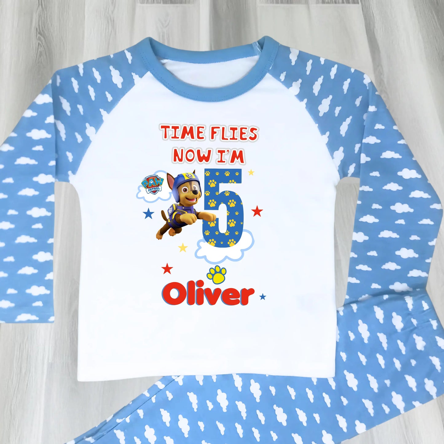 Boys Paw Patrol Birthday Pyjamas with Personalisation AishaBaileyDesigns