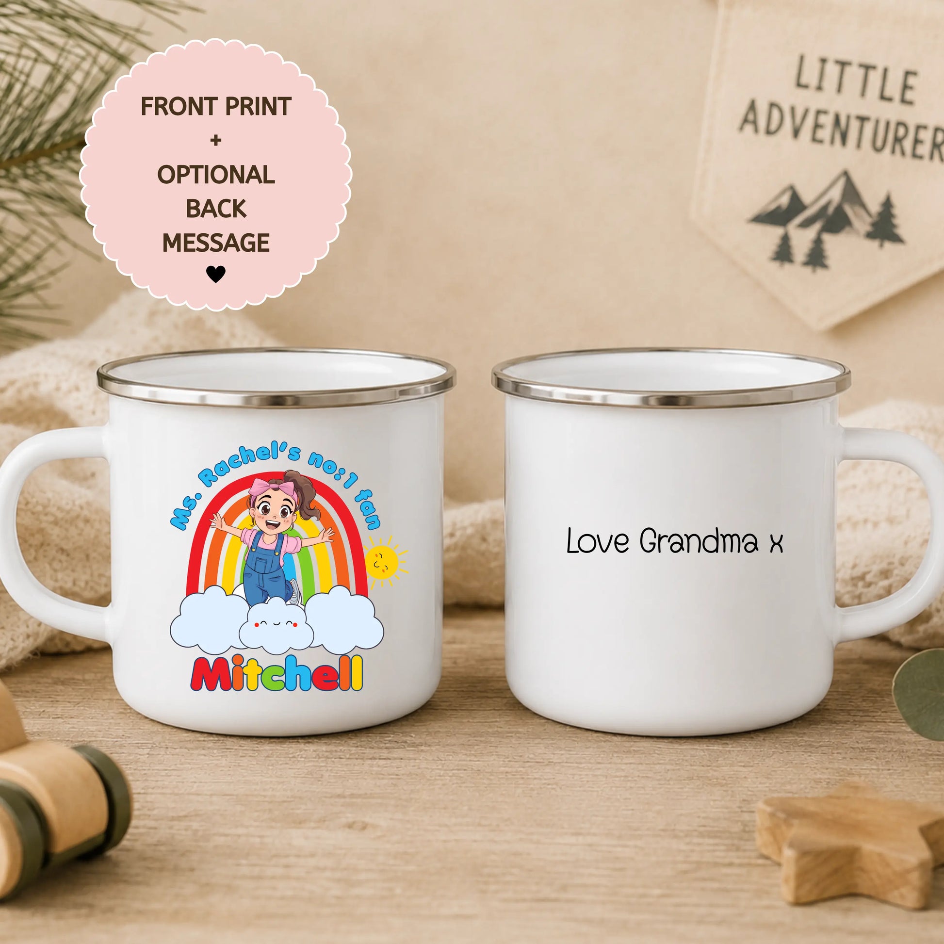 Personalised Ms. Rachel Mug for Boys – Custom Enamel & Ceramic Cup AishaBaileyDesigns