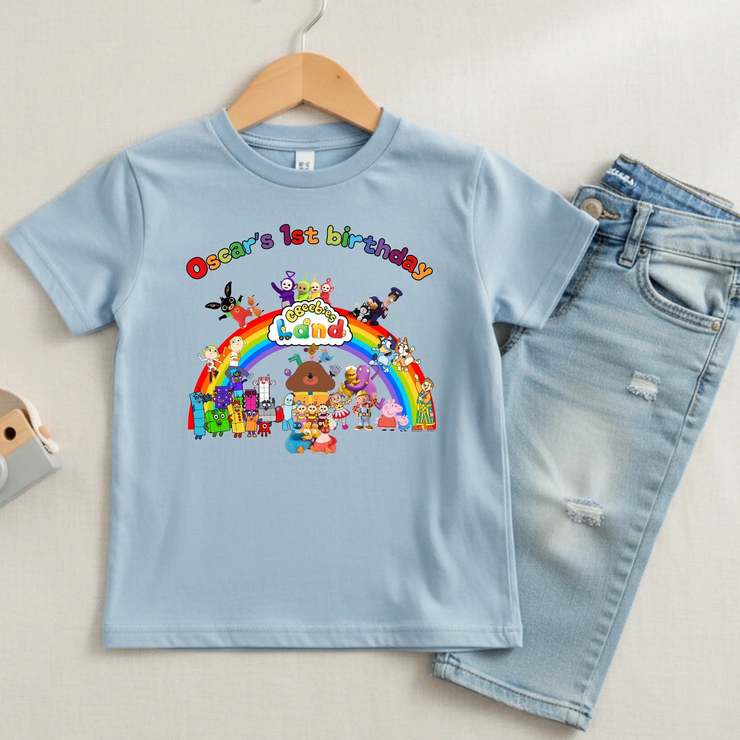 Personalised CBeebies Land Birthday T-Shirt for Boys – Custom Character Theme Park Birthday Shirt AishaBaileyDesigns