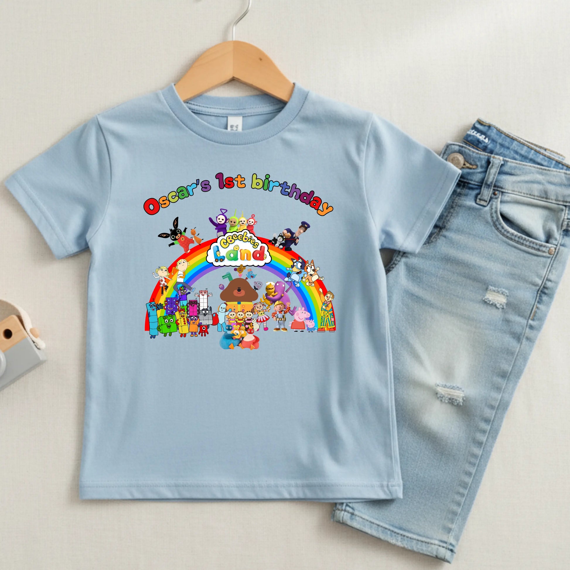 Personalised CBeebies Land Birthday T-Shirt for Boys – Custom Character Theme Park Birthday Shirt AishaBaileyDesigns
