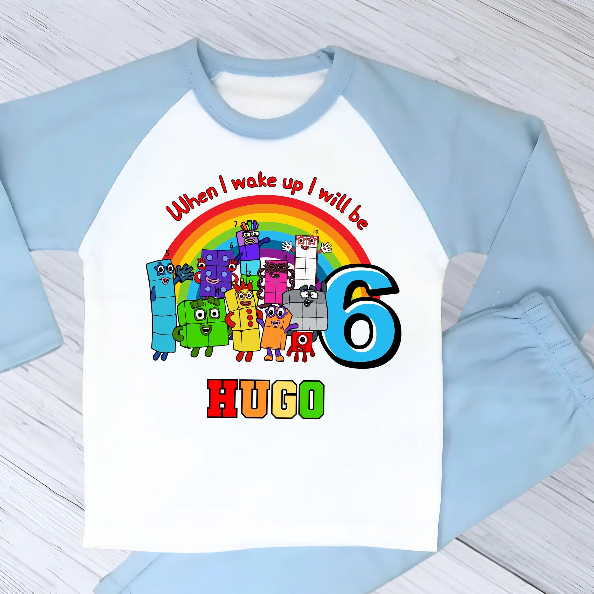Boys Personalised Numberblocks Birthday Pyjamas, When I Wake up I Will Be  - any name and age AishaBaileyDesigns