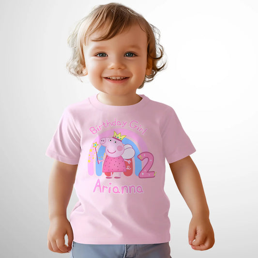 Peppa Pig Birthday t-shirt for Girls - Personalised Peppa Pig Birthday Tee, peppa pig birthday tshirt, personalized peppa pig top, peppa pig personalised birthday shirt