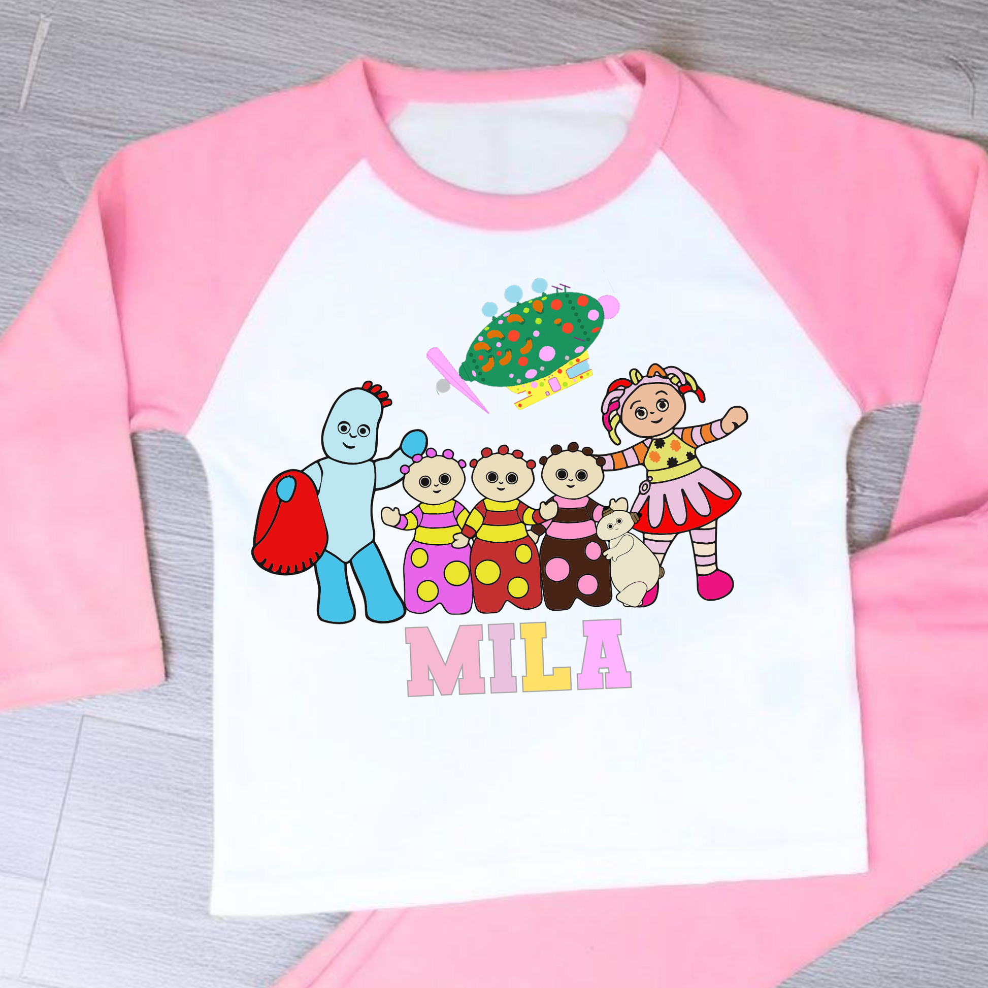 Personalised In the Night Garden pyjamas, when i wake up in the night garden, kids cbeebies pajamas, birthday pjs, iggle piggle pjs, upsy daisy pjs