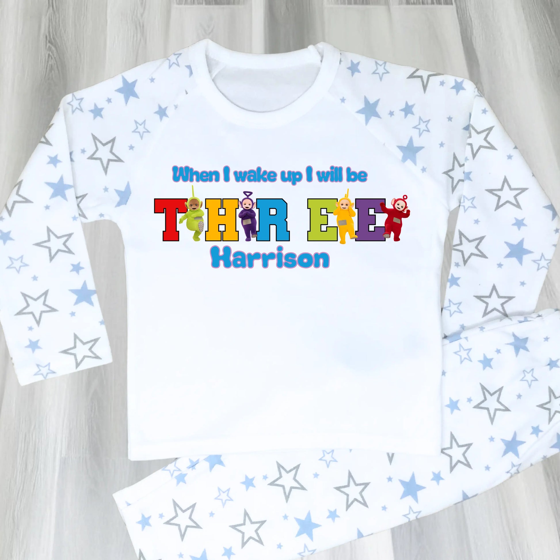 Personalised Teletubbies Birthday Pyjamas for Boys – Cbeebies Character PJs AishaBaileyDesigns