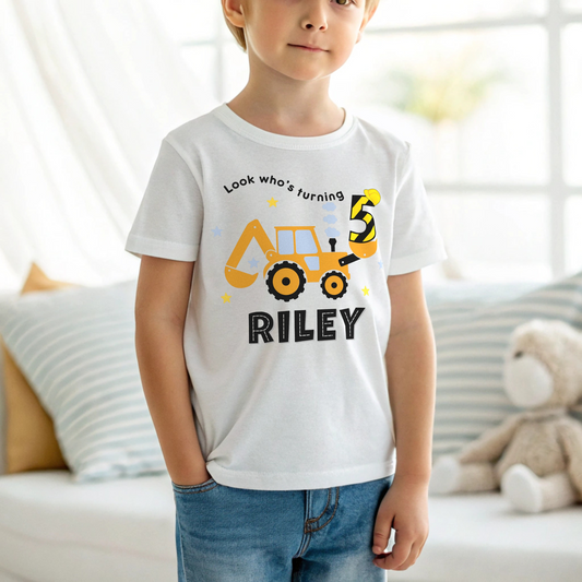 Digger birthday t-shirt, 1st birthday, birthday boy tee, birthday digger top, toddler birthday tee