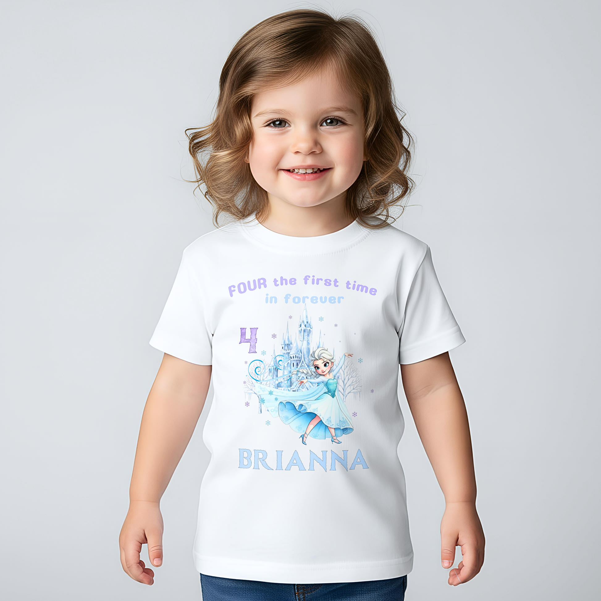 Personalised Frozen Elsa 4th Birthday T-Shirt – Princess Birthday Shirt for Girls AishaBaileyDesigns
