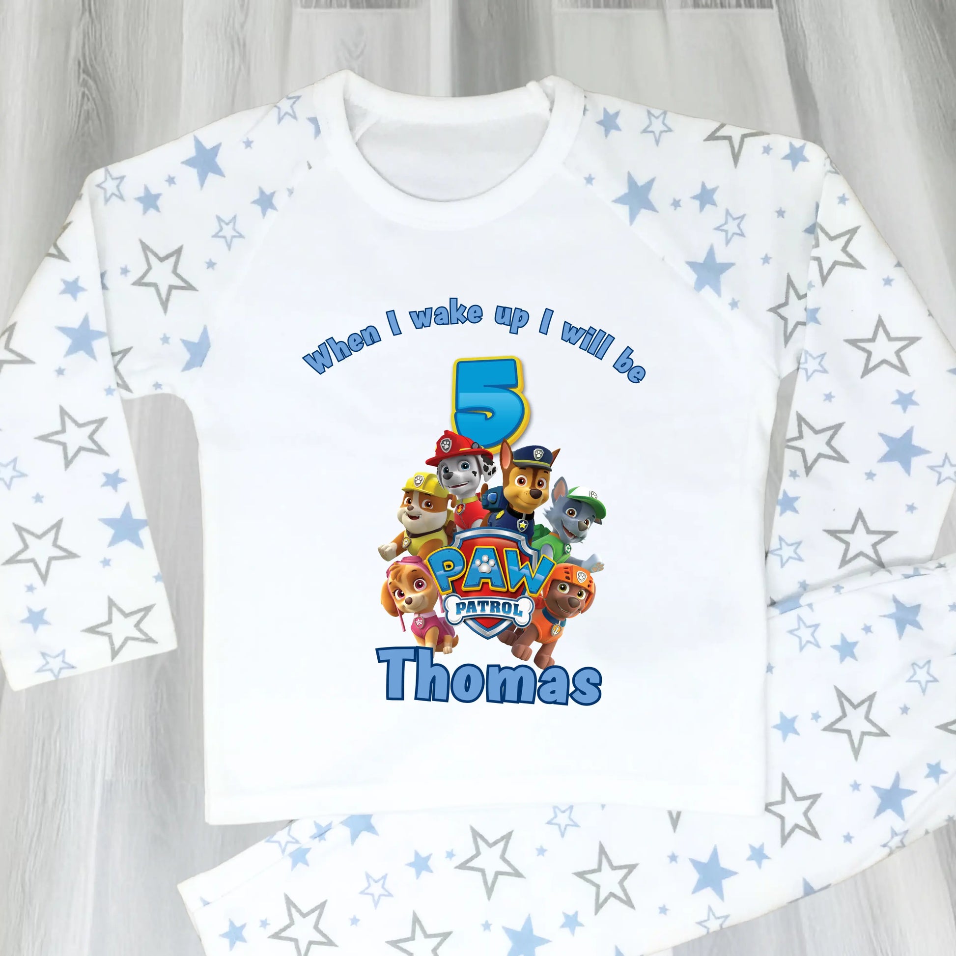 Boys Personalised Paw Patrol Birthday Pyjamas - Customised Name and Age PJs AishaBaileyDesigns