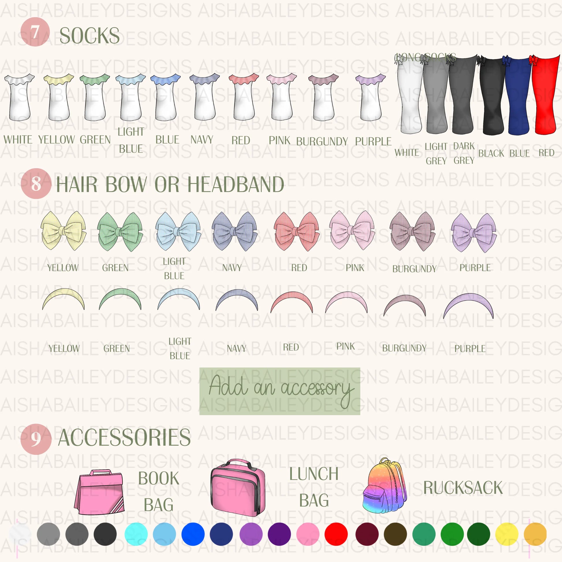 Personalised Back to School Pyjamas for Girls | Custom School Girl PJs AishaBaileyDesigns