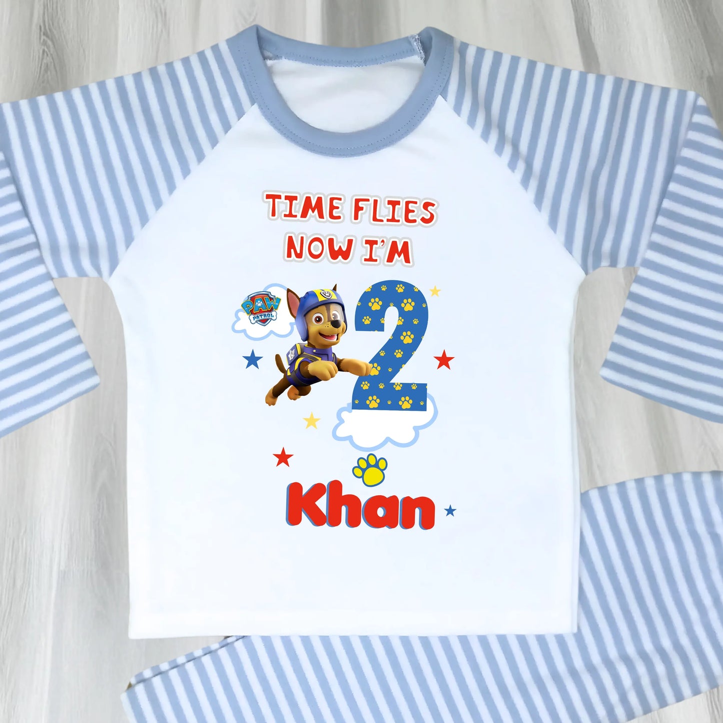 Boys Paw Patrol Birthday Pyjamas with Personalisation AishaBaileyDesigns