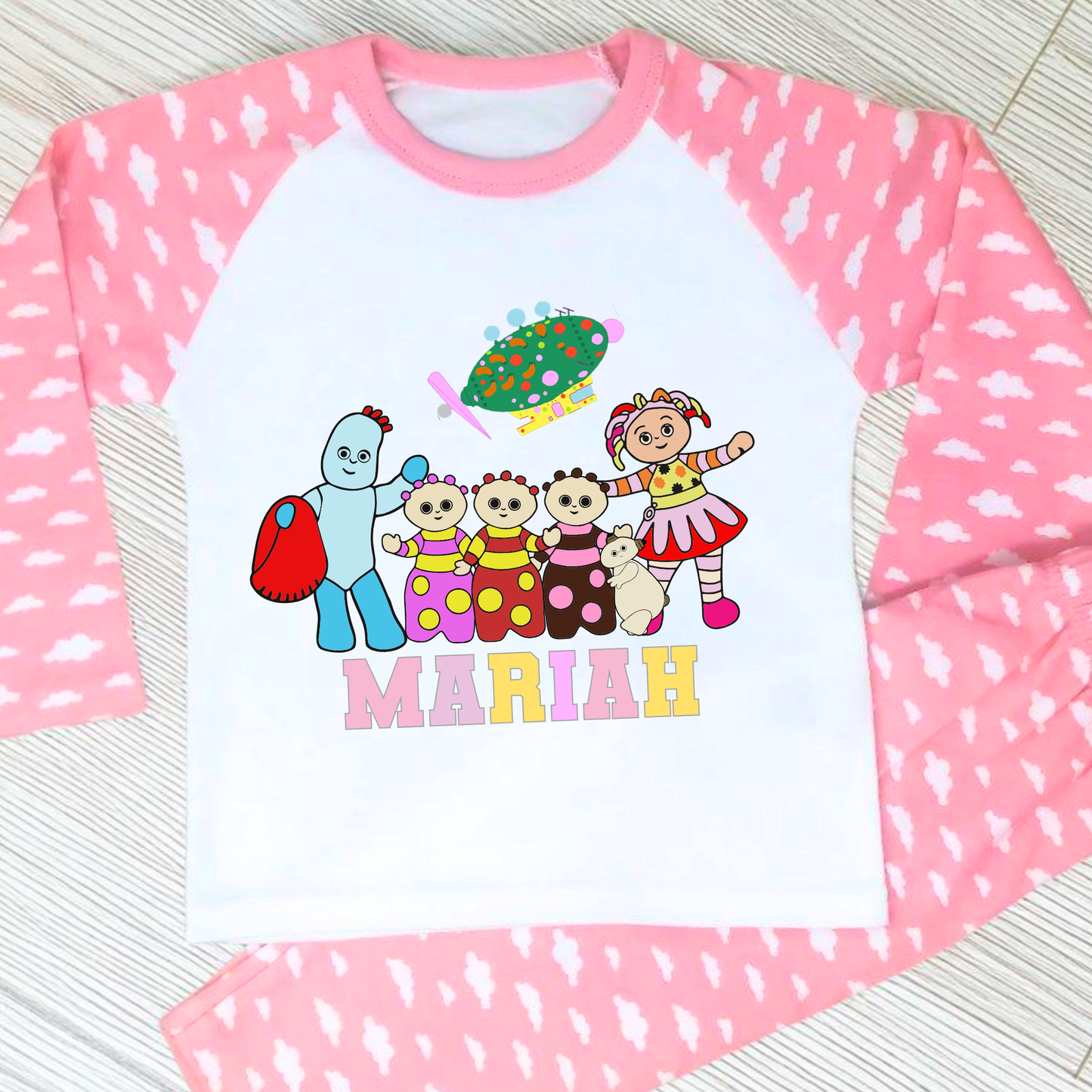 Personalised In the Night Garden pyjamas, when i wake up in the night garden, kids cbeebies pajamas, birthday pjs, iggle piggle pjs, upsy daisy pjs