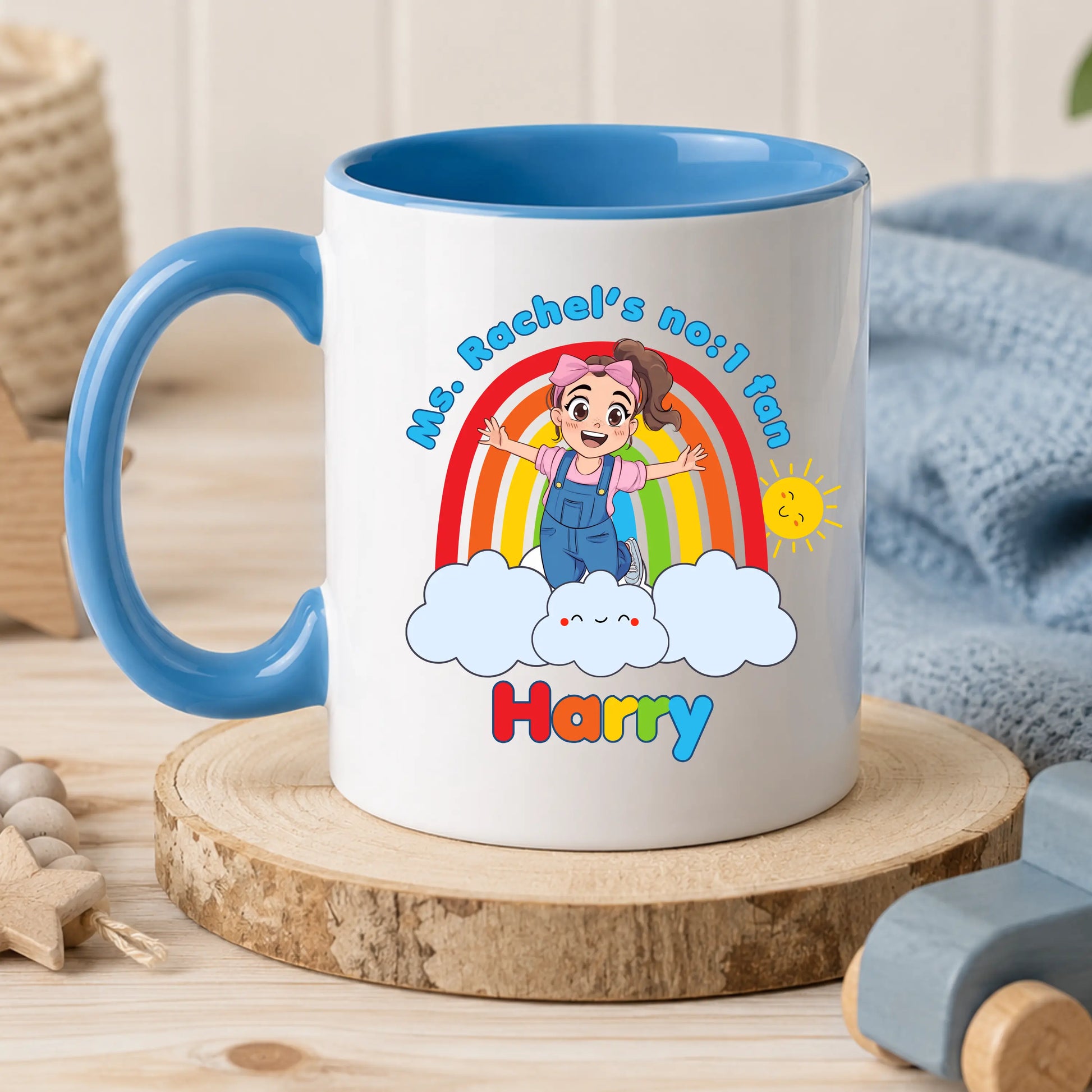 Personalised Ms. Rachel Mug for Boys – Custom Enamel & Ceramic Cup AishaBaileyDesigns