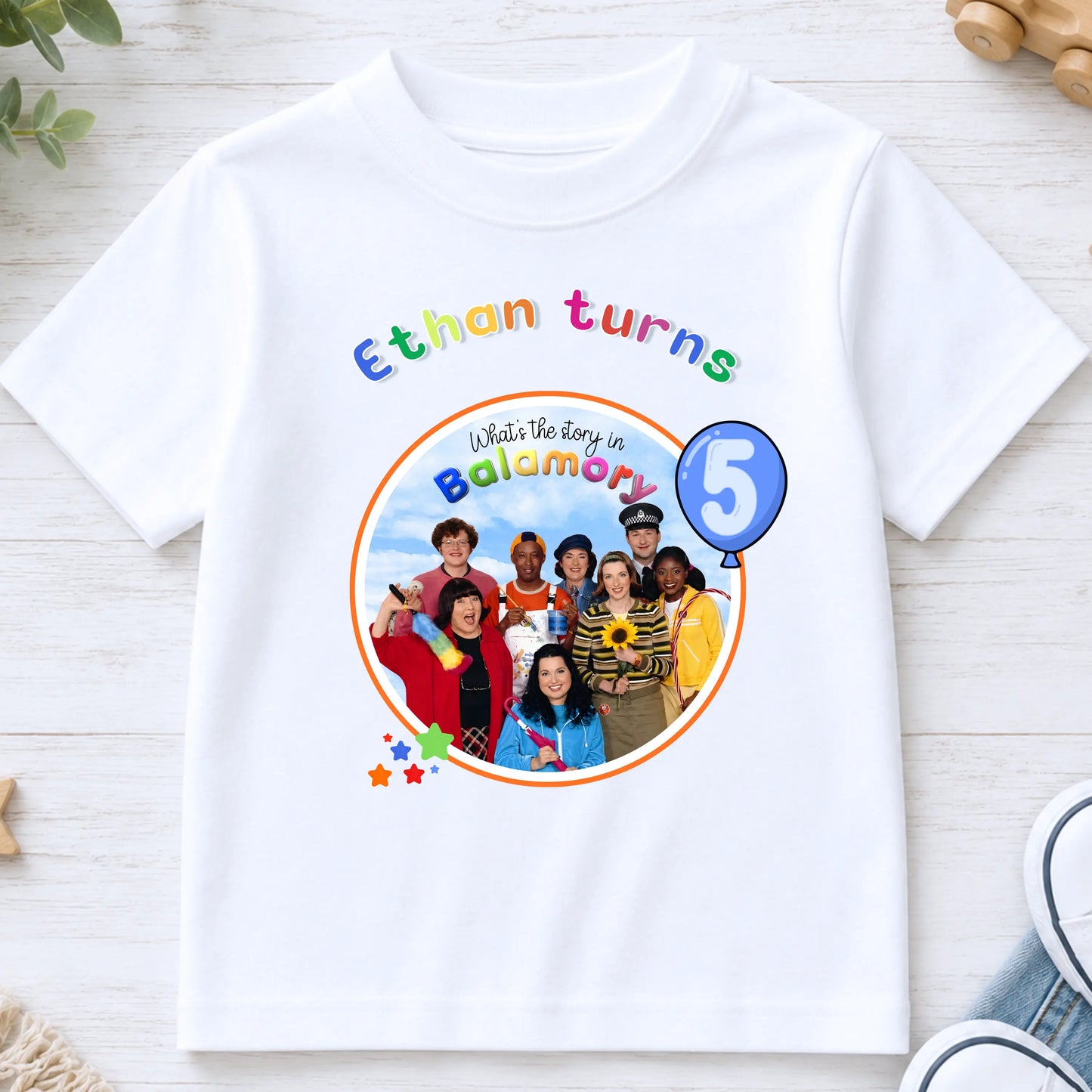 Boys Personalised Balamory Birthday T-Shirt AishaBaileyDesigns