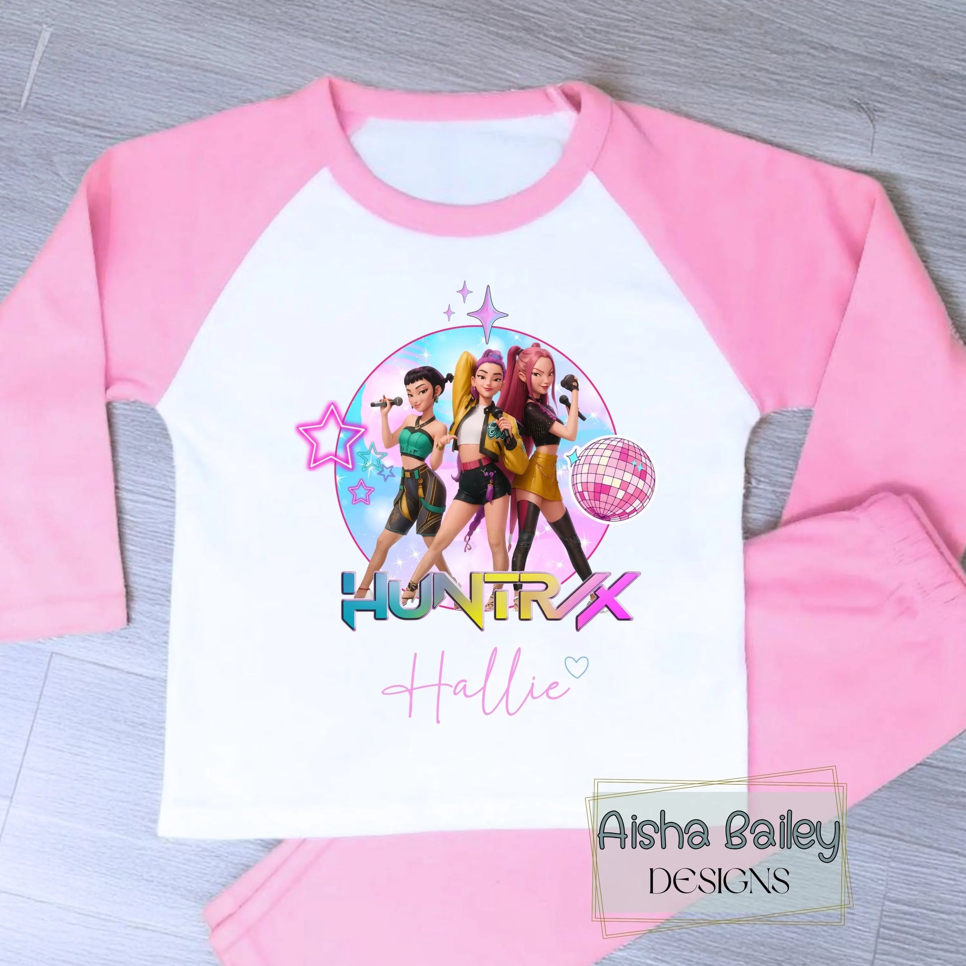 Girls Personalised Kpop Demon Hunters Pyjamas for Everyday Wear AishaBaileyDesigns