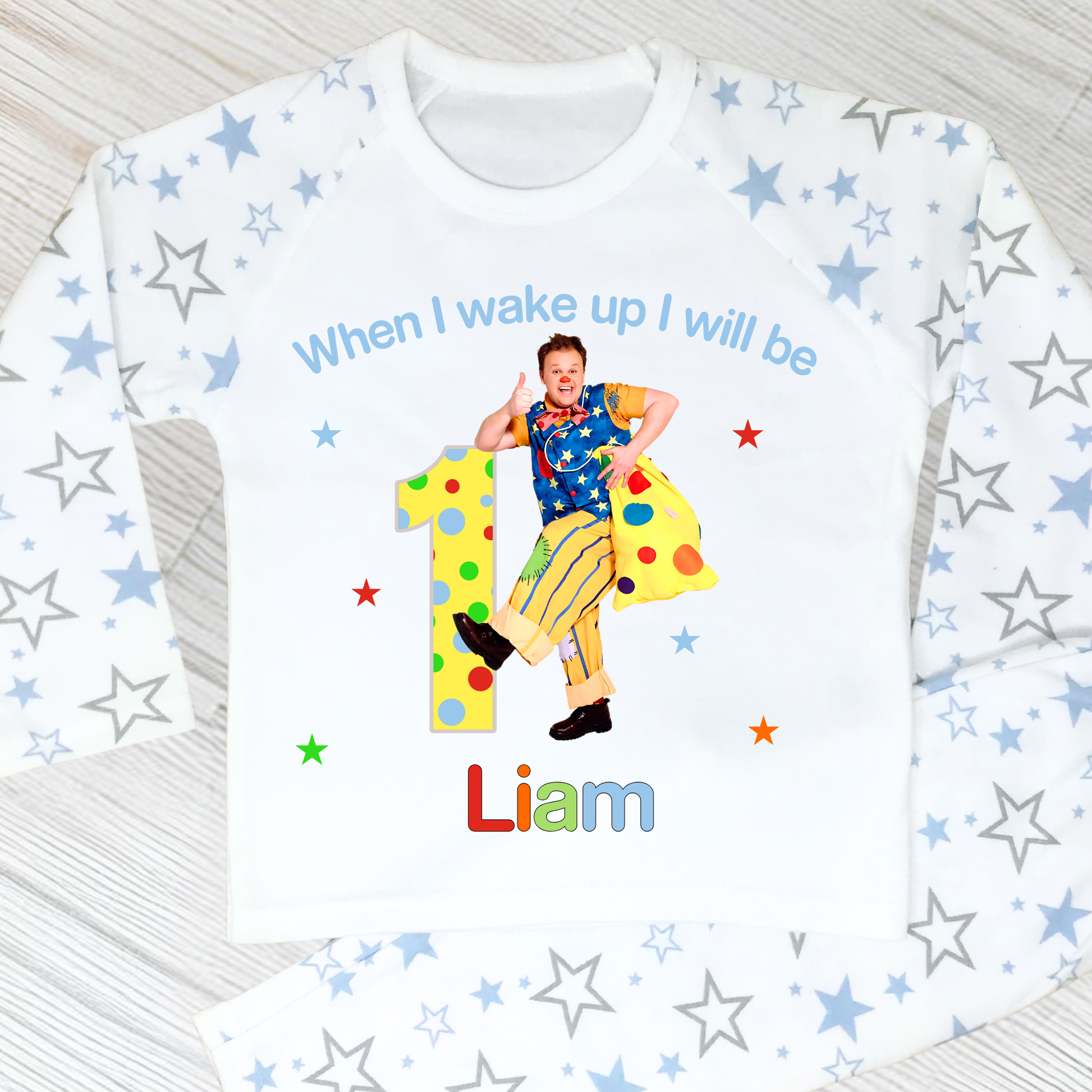 Mr Tumble Birthday Pyjamas for Boys - Personalised Mr Tumble Nightwear, personalised mr tumble birthday pajamas, when i wake up mr tumble. Custom mr tumble birhday pjs