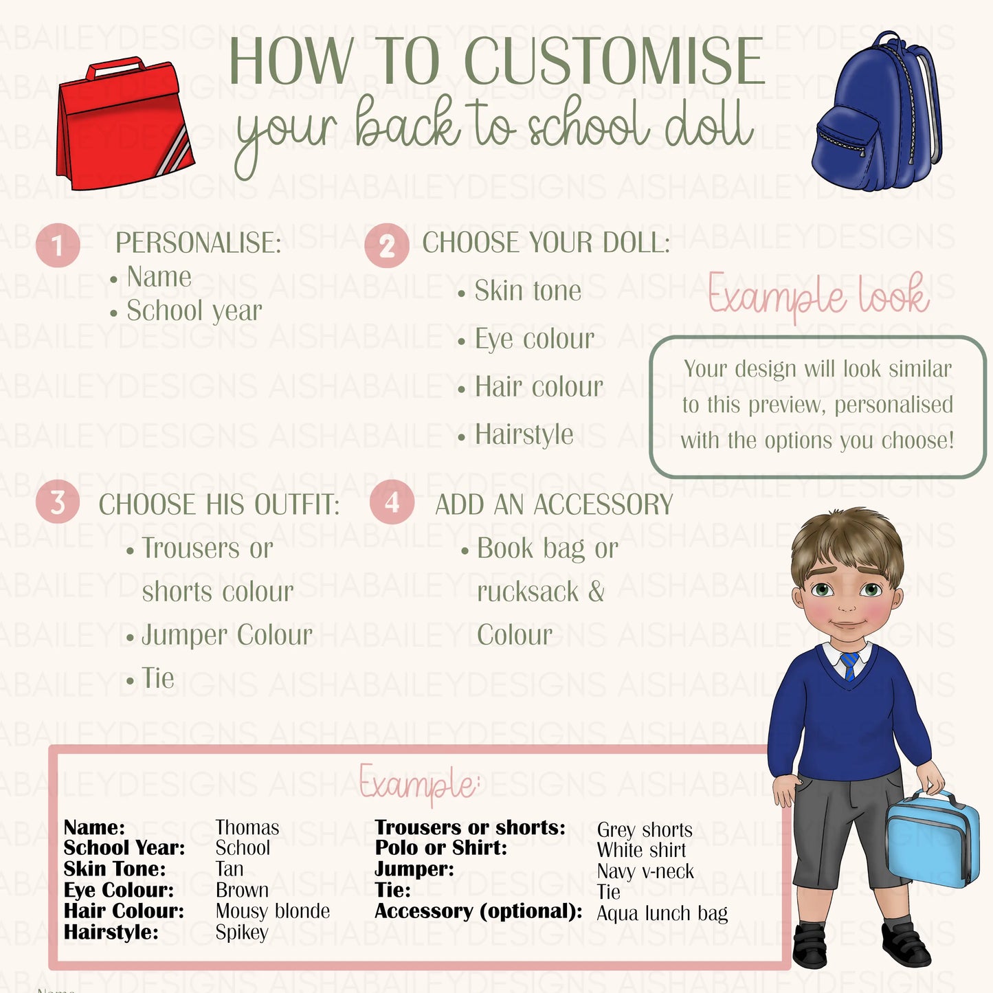 Personalised Starting School, Nursery, Reception Pyjamas | Boys School Uniform Boy PJs