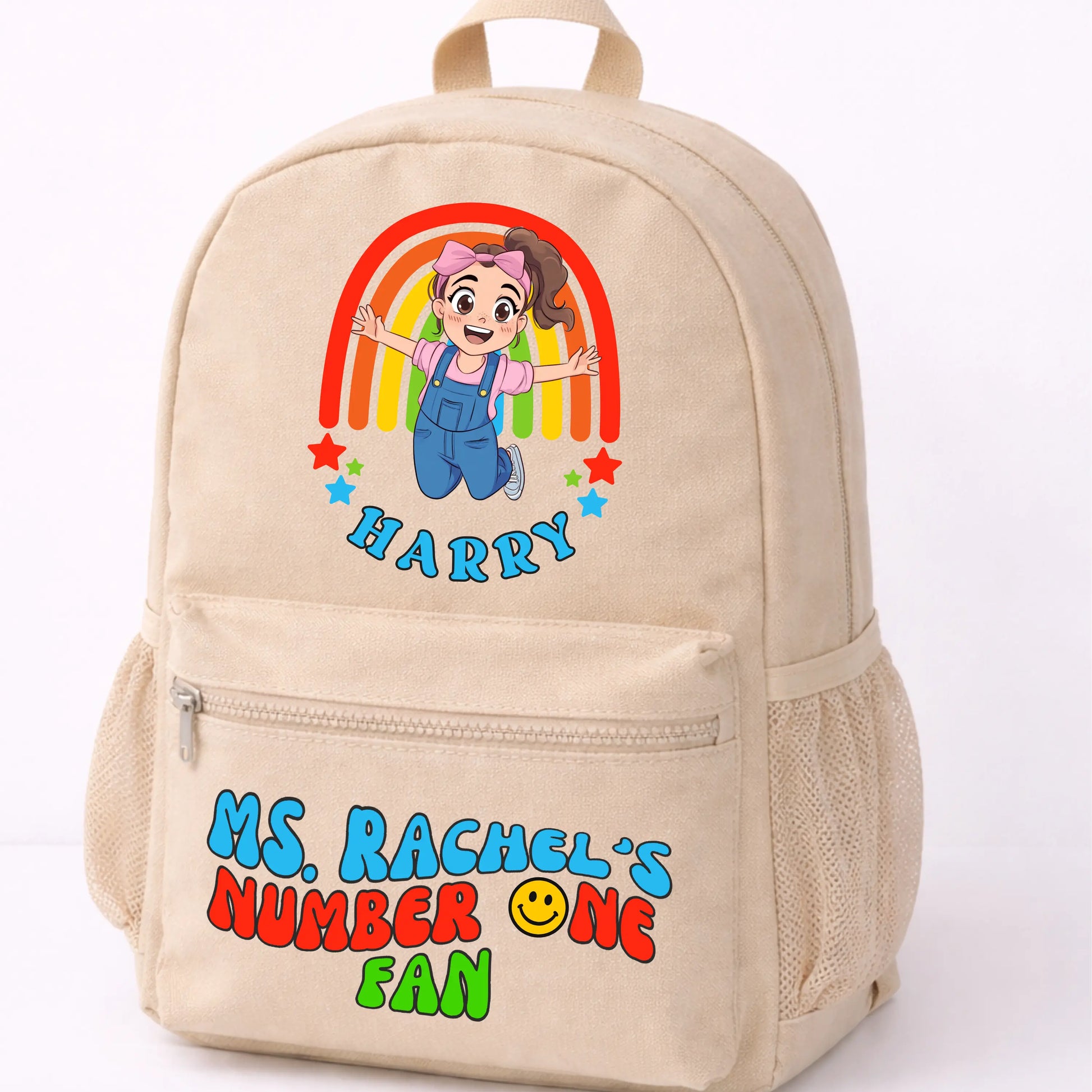 Boys Personalised Ms Rachel Backpack for Boys – Custom Name Toddler & School Bag (Small & Large) AishaBaileyDesigns