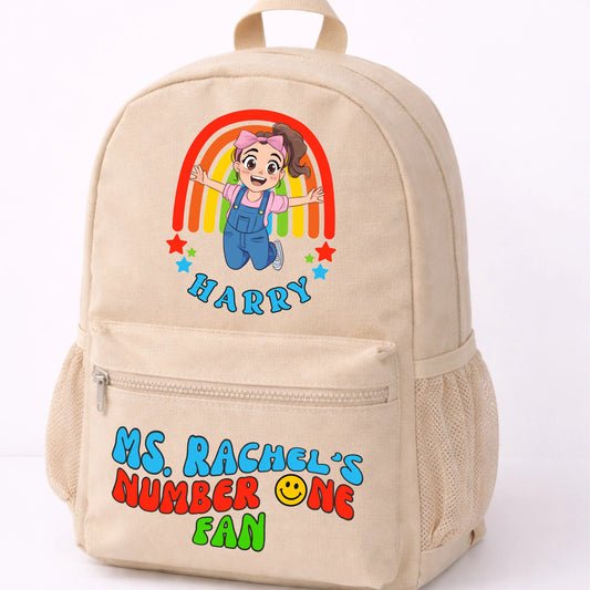 Boys Personalised Ms Rachel Backpack for Boys – Custom Name Toddler & School Bag (Small & Large) AishaBaileyDesigns
