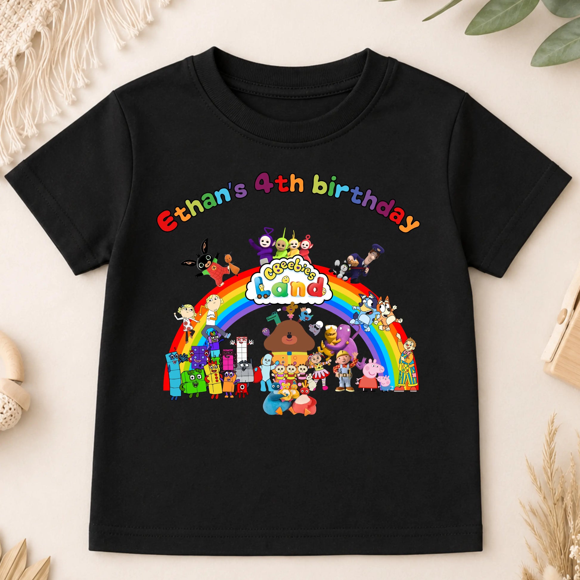 Personalised CBeebies Land Birthday T-Shirt for Boys – Custom Character Theme Park Birthday Shirt AishaBaileyDesigns