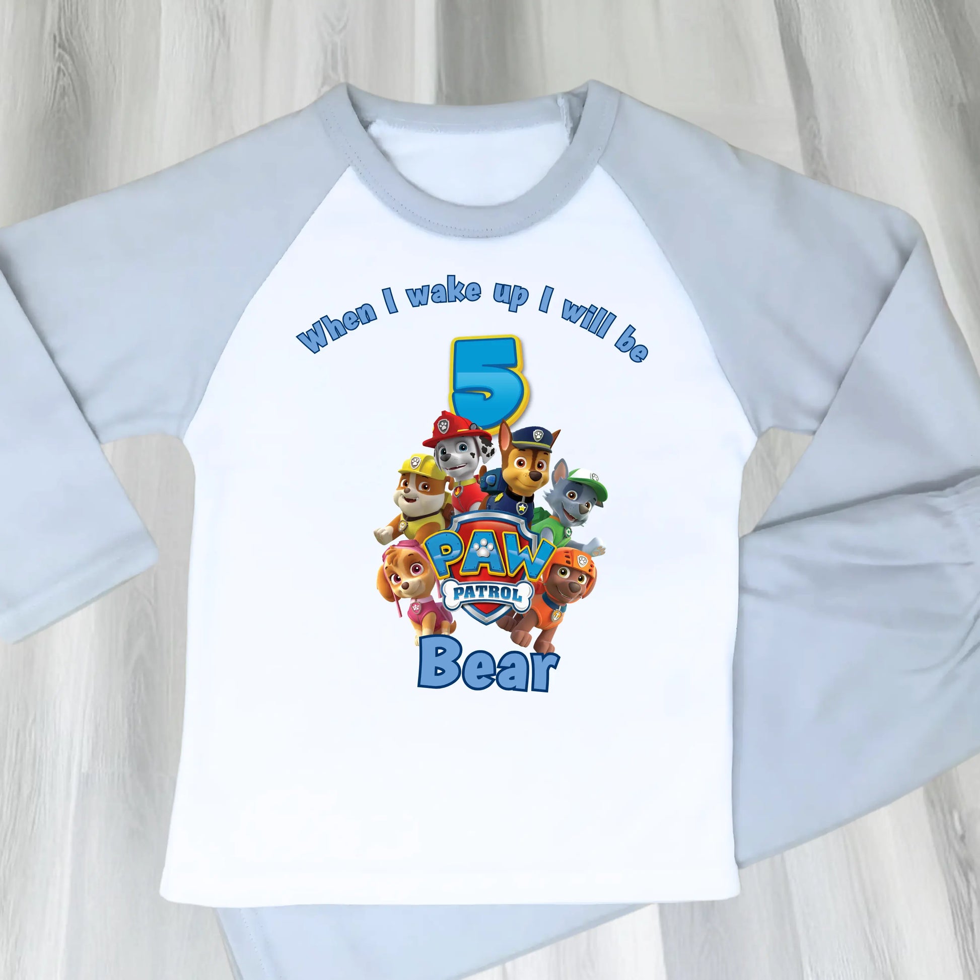 Boys Personalised Paw Patrol Birthday Pyjamas - Customised Name and Age PJs AishaBaileyDesigns