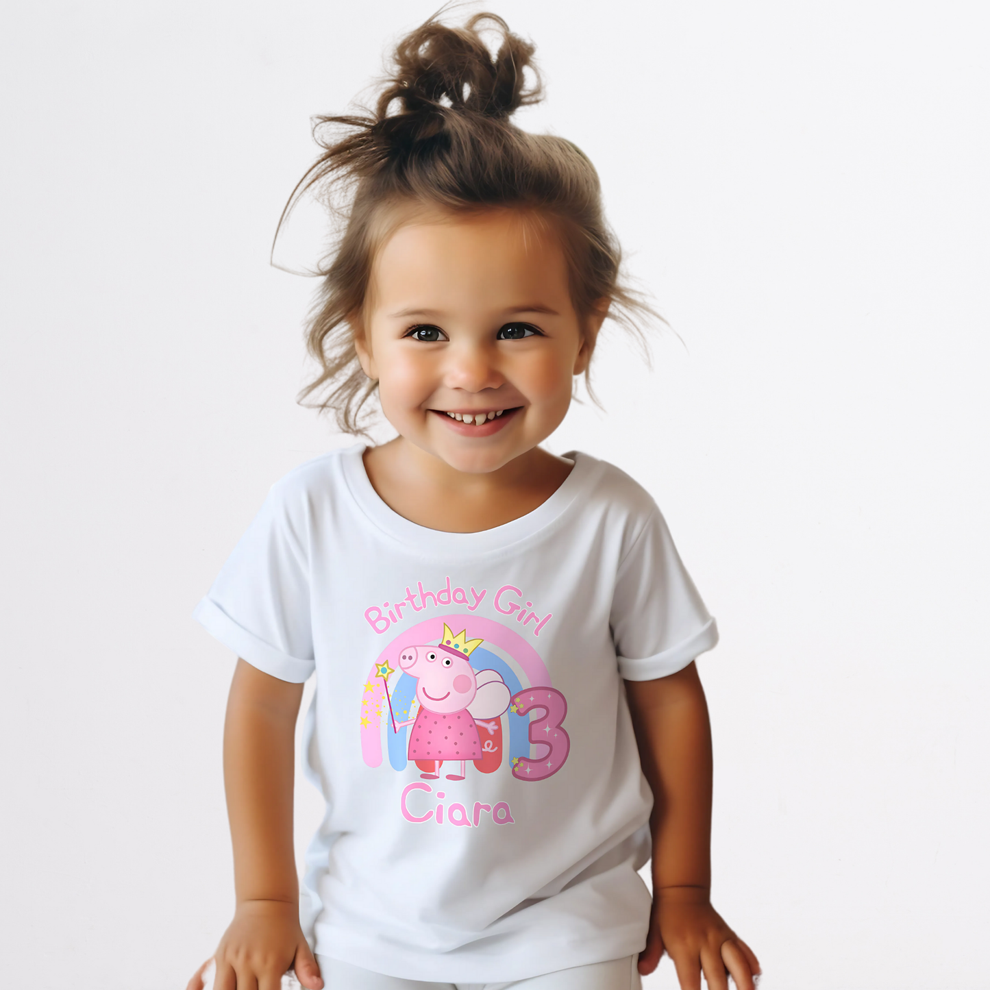 Peppa Pig Birthday t-shirt for Girls - Personalised Peppa Pig Birthday Tee, peppa pig birthday tshirt, personalized peppa pig top, peppa pig personalised birthday shirt