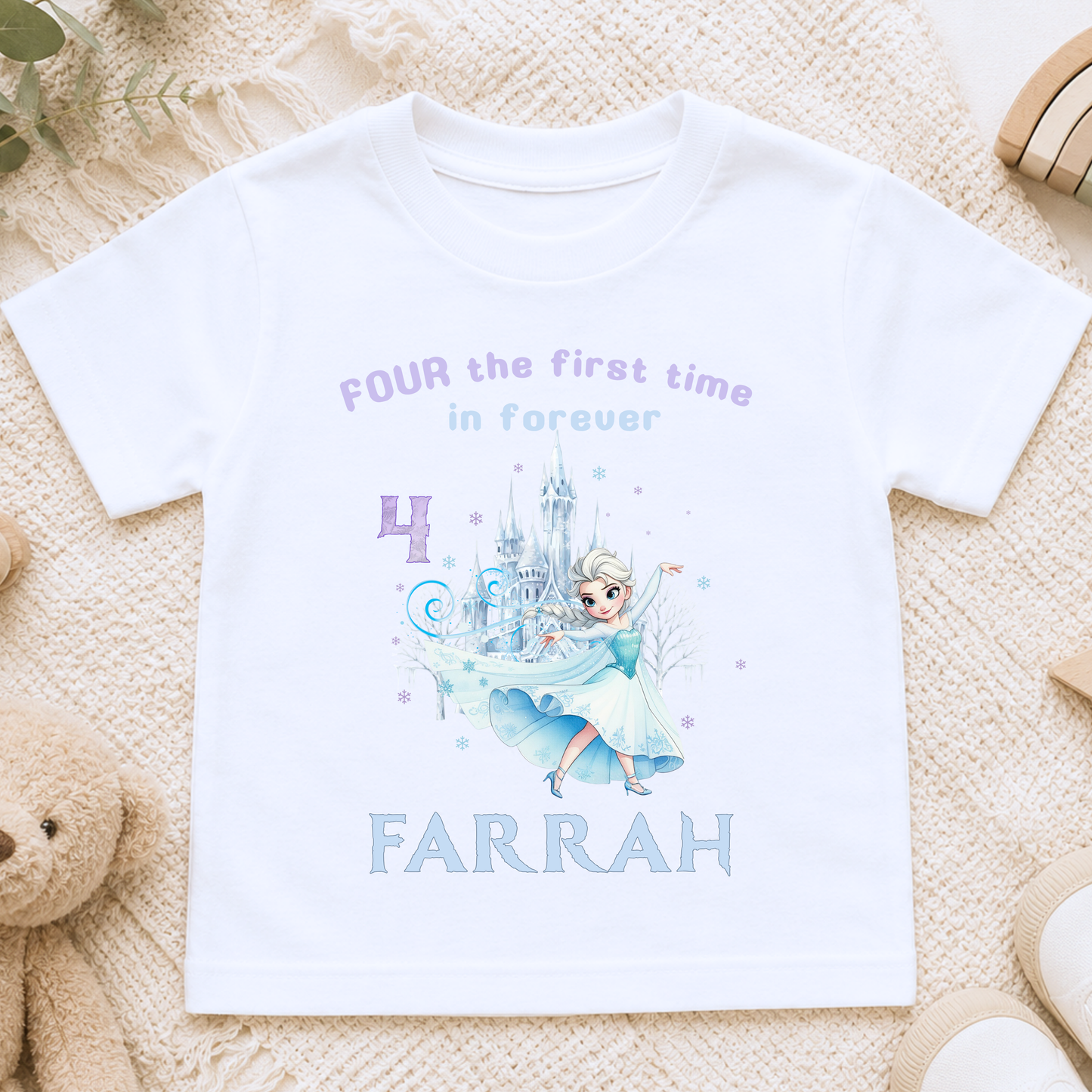 Personalised Frozen Elsa 4th Birthday T-Shirt – Princess Birthday Shirt for Girls AishaBaileyDesigns