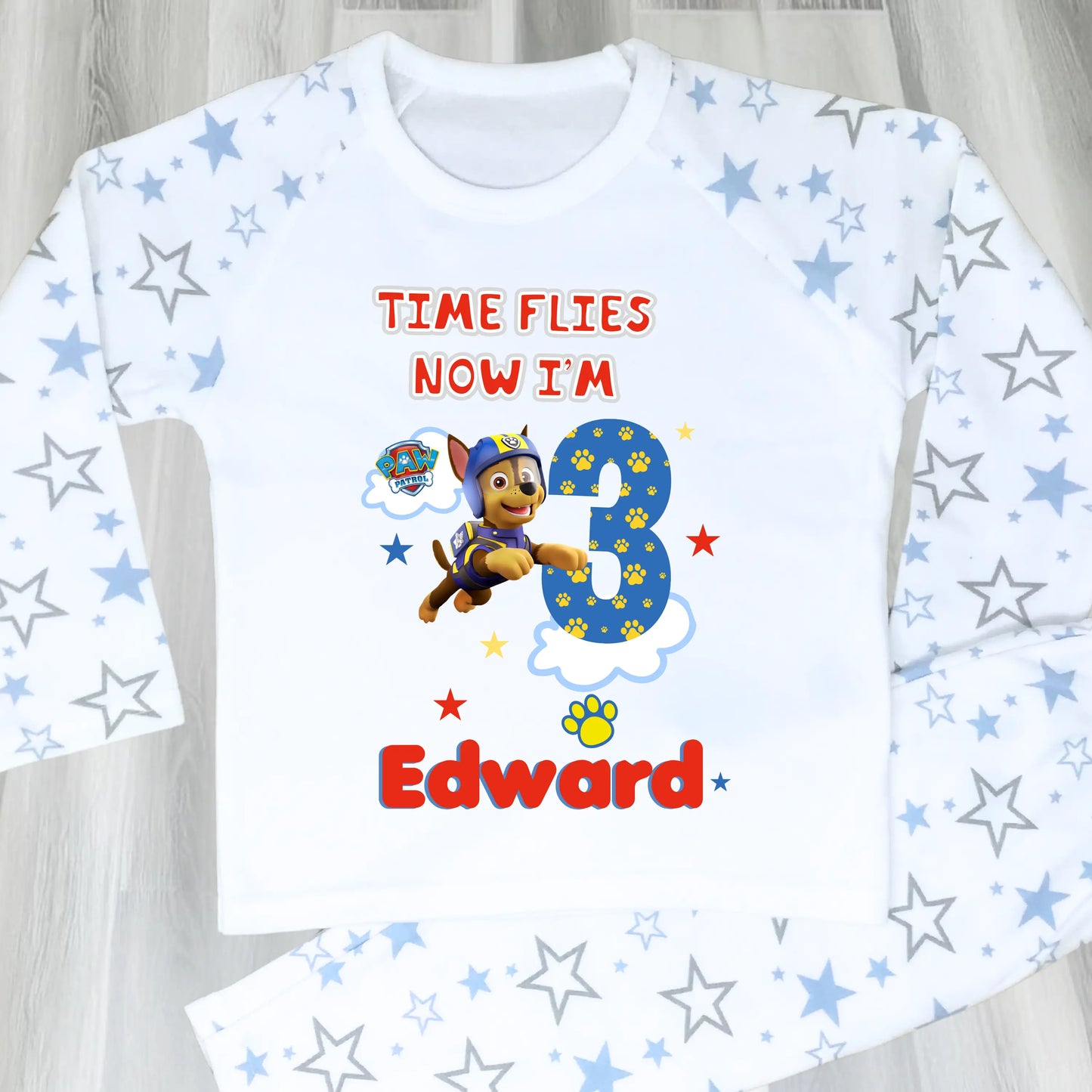 Boys Paw Patrol Birthday Pyjamas with Personalisation AishaBaileyDesigns