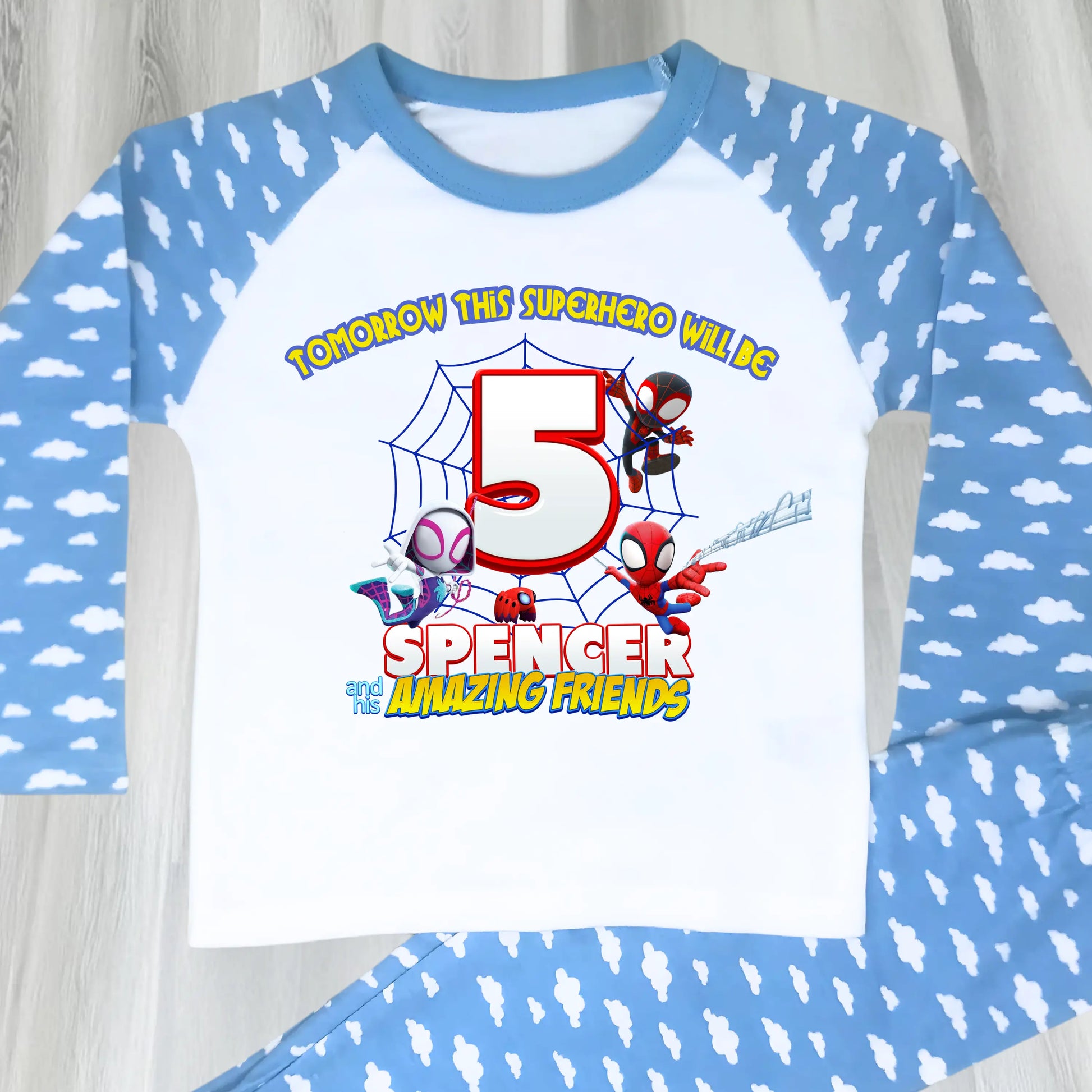 Personalised Spidey Birthday Pyjamas for Boys  - Spidey and his Amazing Friends AishaBaileyDesigns