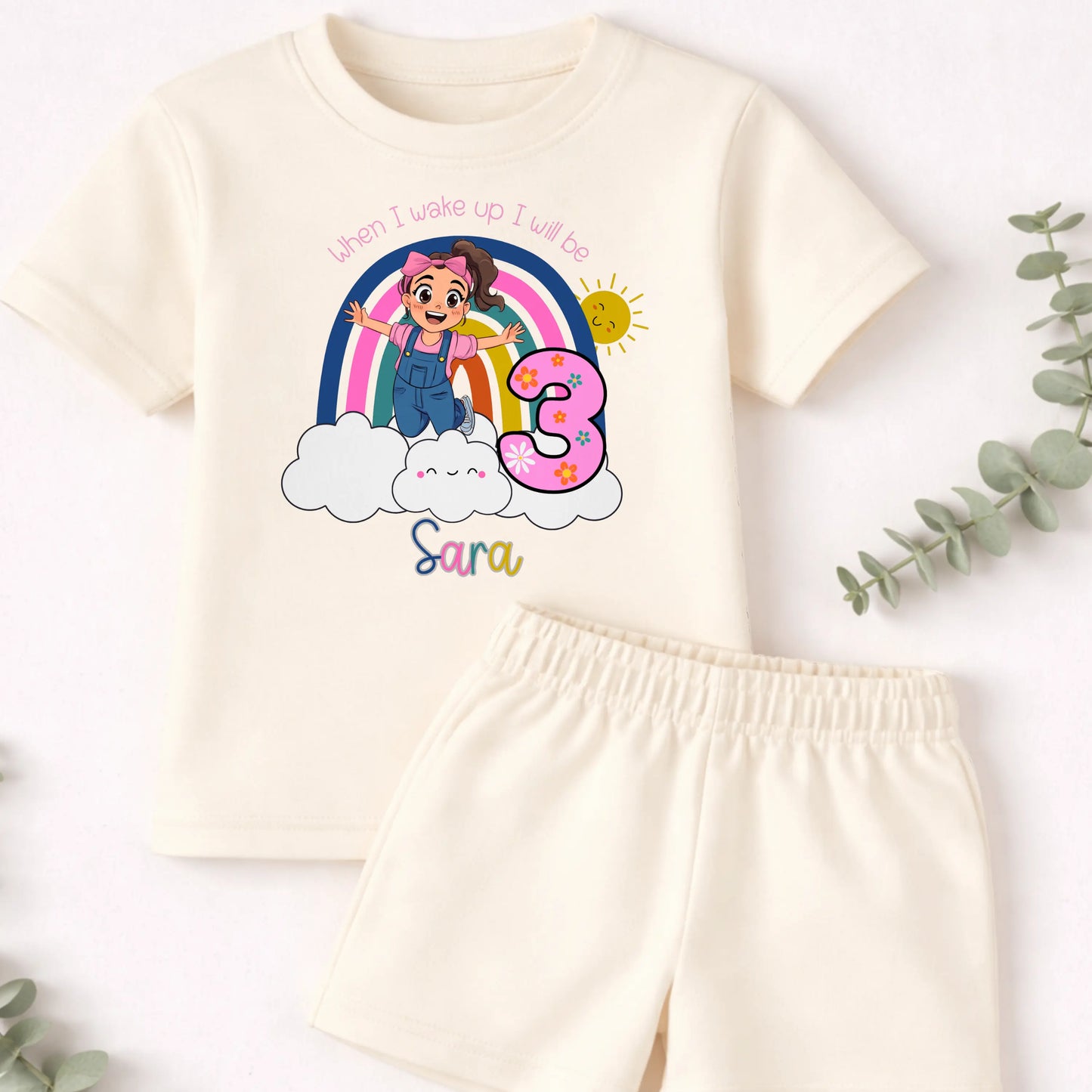 Personalised Ms Rachel Short Birthday Pyjamas for Girls AishaBaileyDesigns