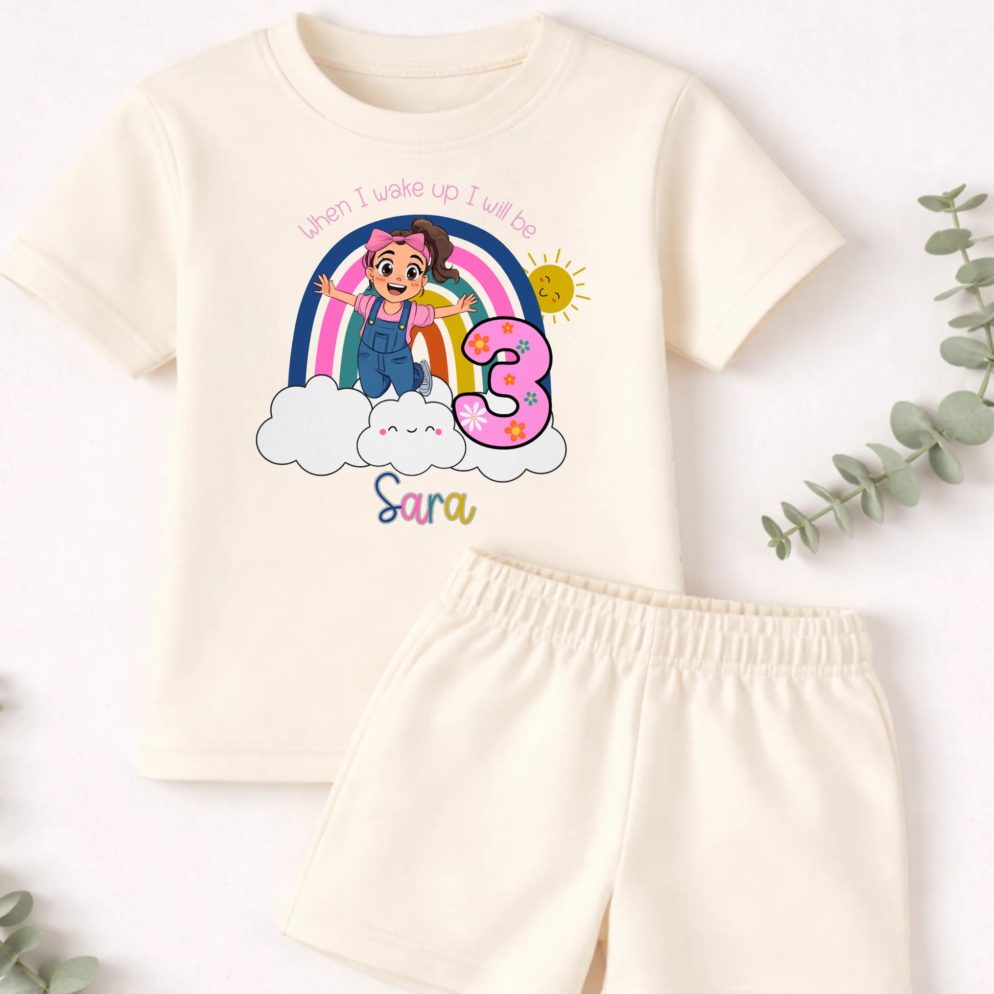 Personalised Ms Rachel Short Birthday Pyjamas for Girls AishaBaileyDesigns