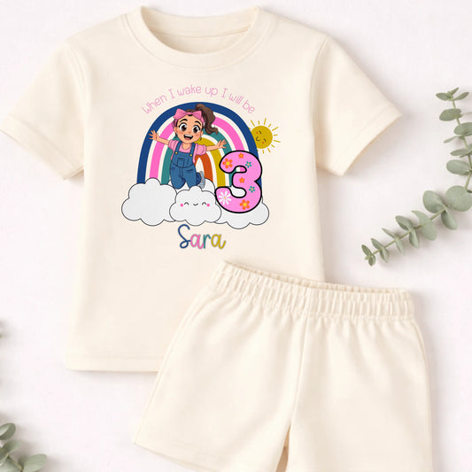 Personalised Ms Rachel Short Birthday Pyjamas for Girls AishaBaileyDesigns