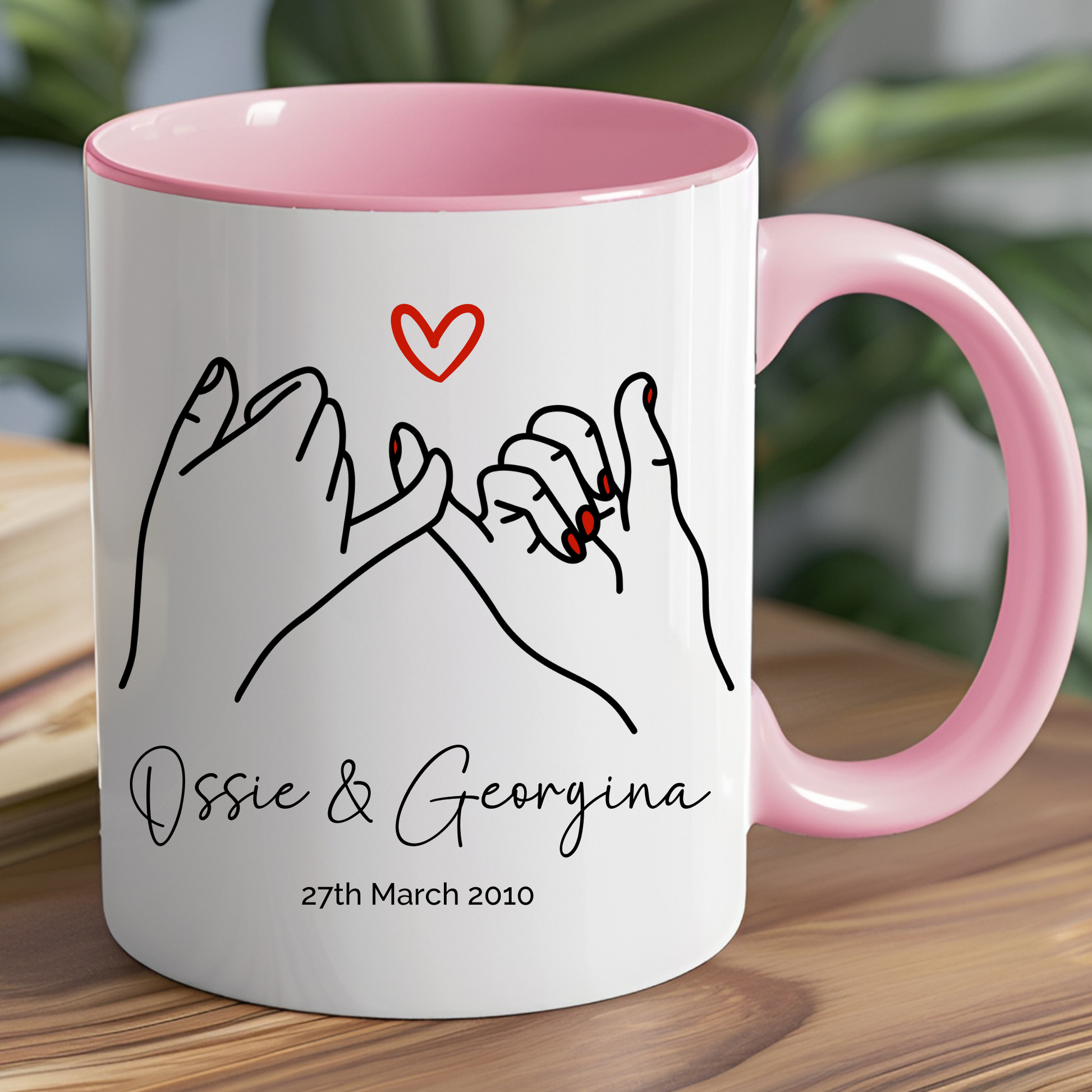 Valentine's Day Mug - Personalised Pinky Promise Couple Mug Gift