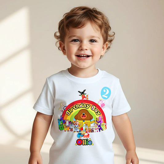 Personalised CBeebies character birthday t-shirt for boys