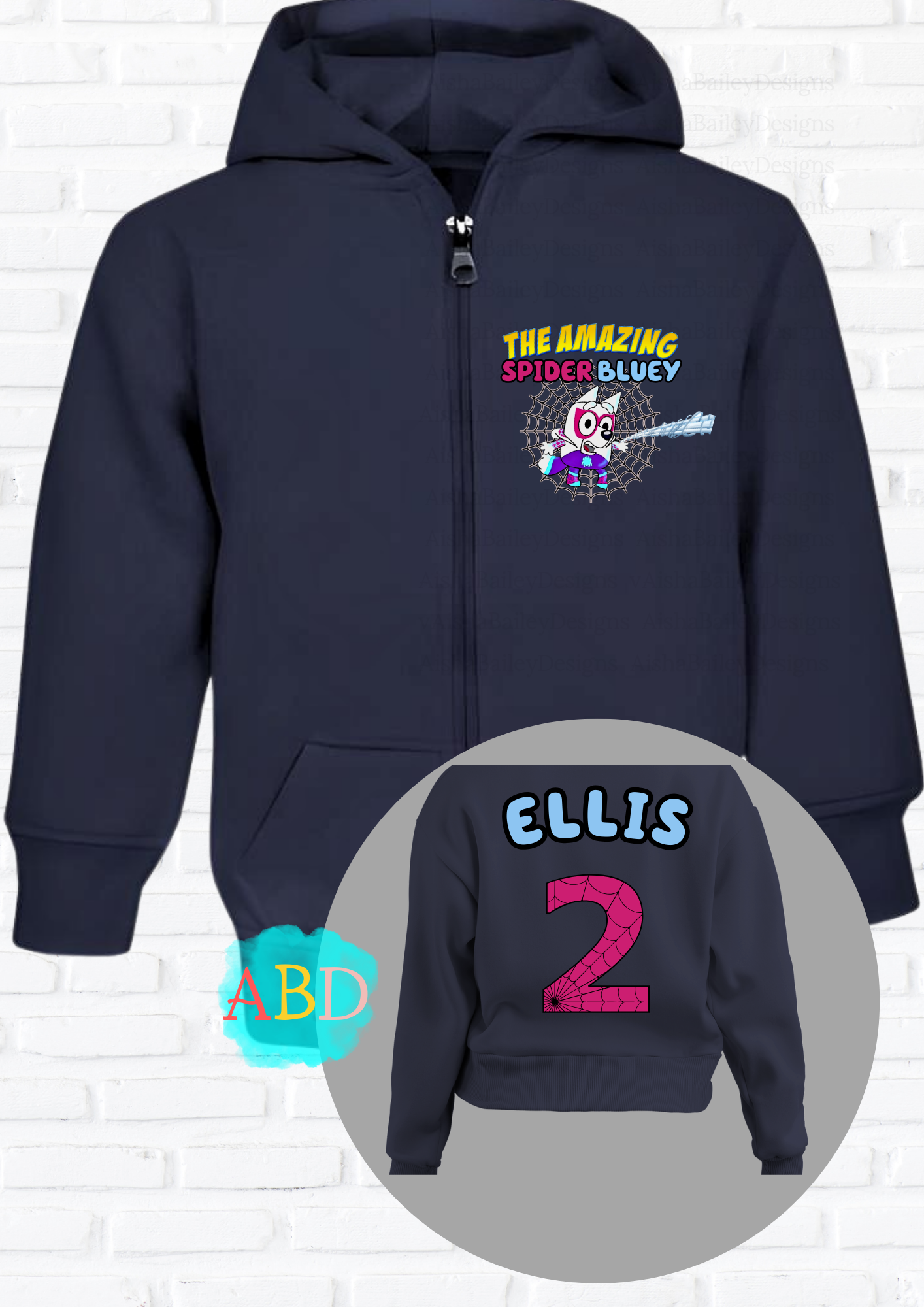 Custom Hoodie for Girls - Personalised Spider Muffin from Bluey Hoodie