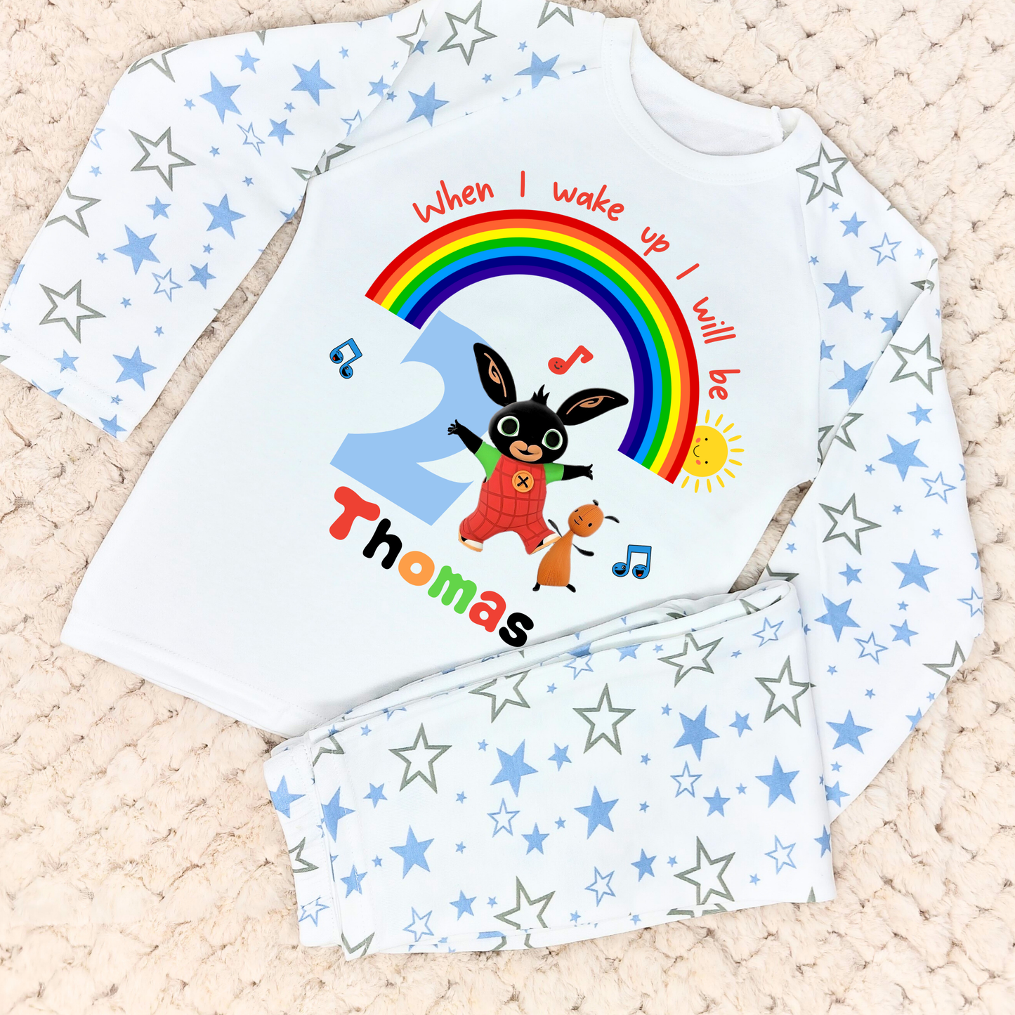 Bing Bunny Birthday Pyjamas - Personalised Bing Bunny for Boys, When i wake up Bing bunny, bing bunny birthday pyjamas, pajamas bing bunny, cbeebies birthday pjs