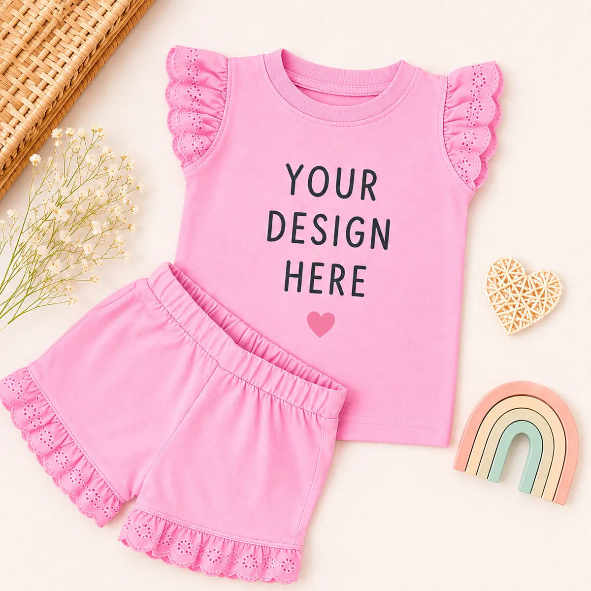 Girls Personalised Top and Shorts Custom Service - Any Text and Design, Perfect for Birthdays or Everyday Wear AishaBaileyDesigns