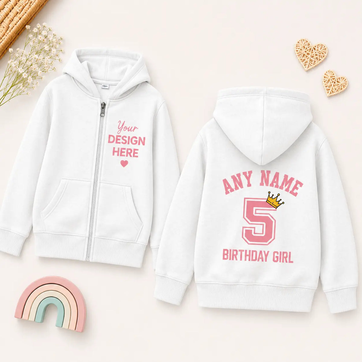 Girls Personalised Hoodie – Hoodie Design with Any Name, Text or Theme, Perfect for Her Birthday or Everyday Wear AishaBaileyDesigns