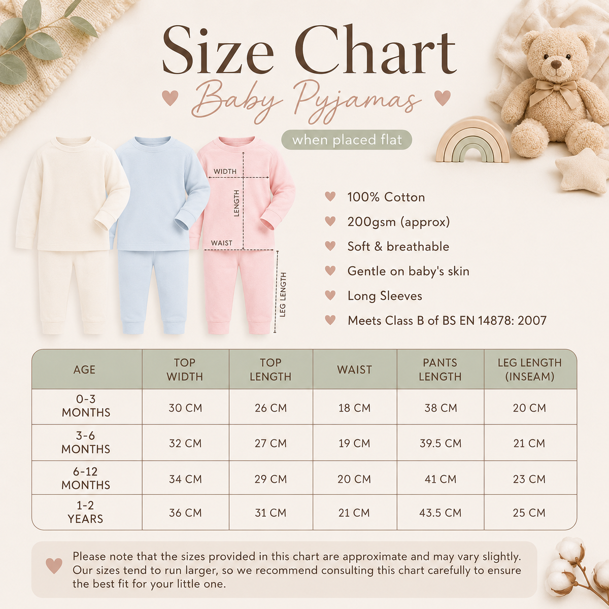 Personalised First Christmas Pyjamas for Girls with embroidered pink plaid tartan bow, gold hearts and name on white pyjamas