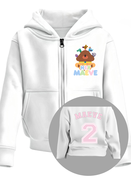 Girls custom Hoodie: Personalised Hey Duggee Girls Hoodie