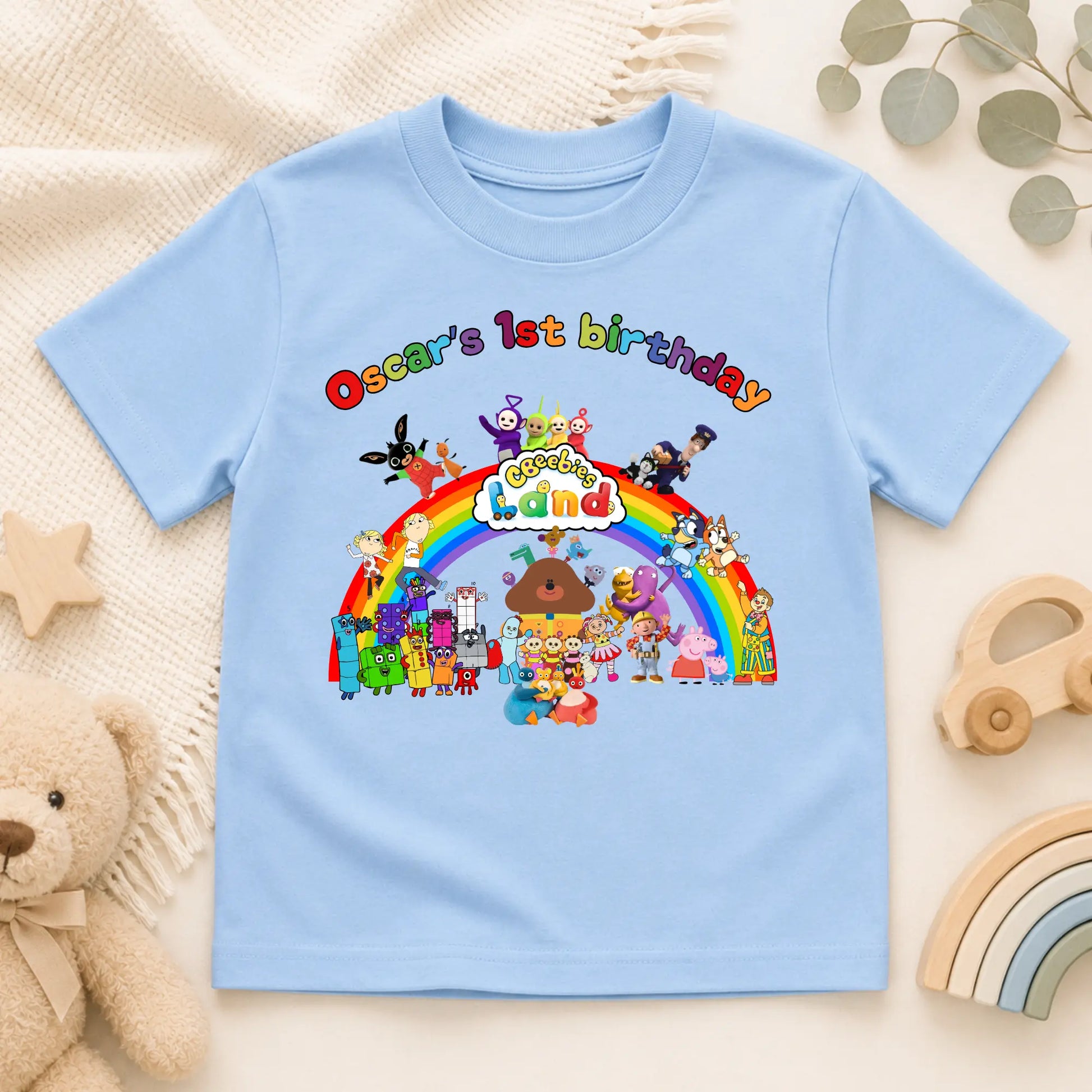 Personalised CBeebies Land Birthday T-Shirt for Boys – Custom Character Theme Park Birthday Shirt AishaBaileyDesigns
