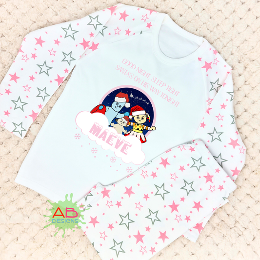 Girls In the night garden christmas pyjamas with personalisation