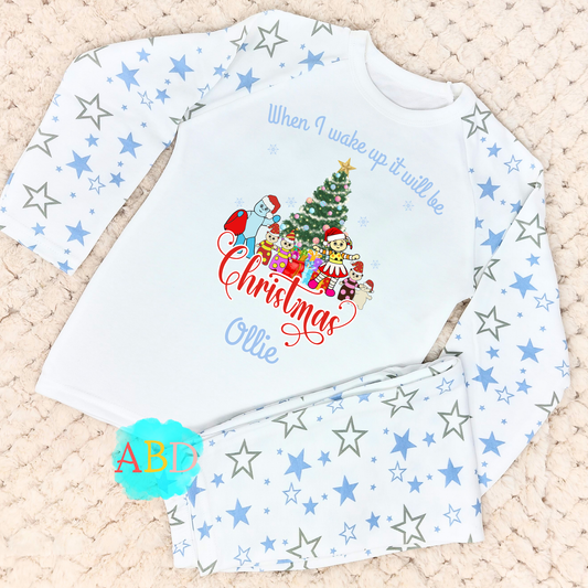 Boys in the night garden christmas pyjamas with personlalisation