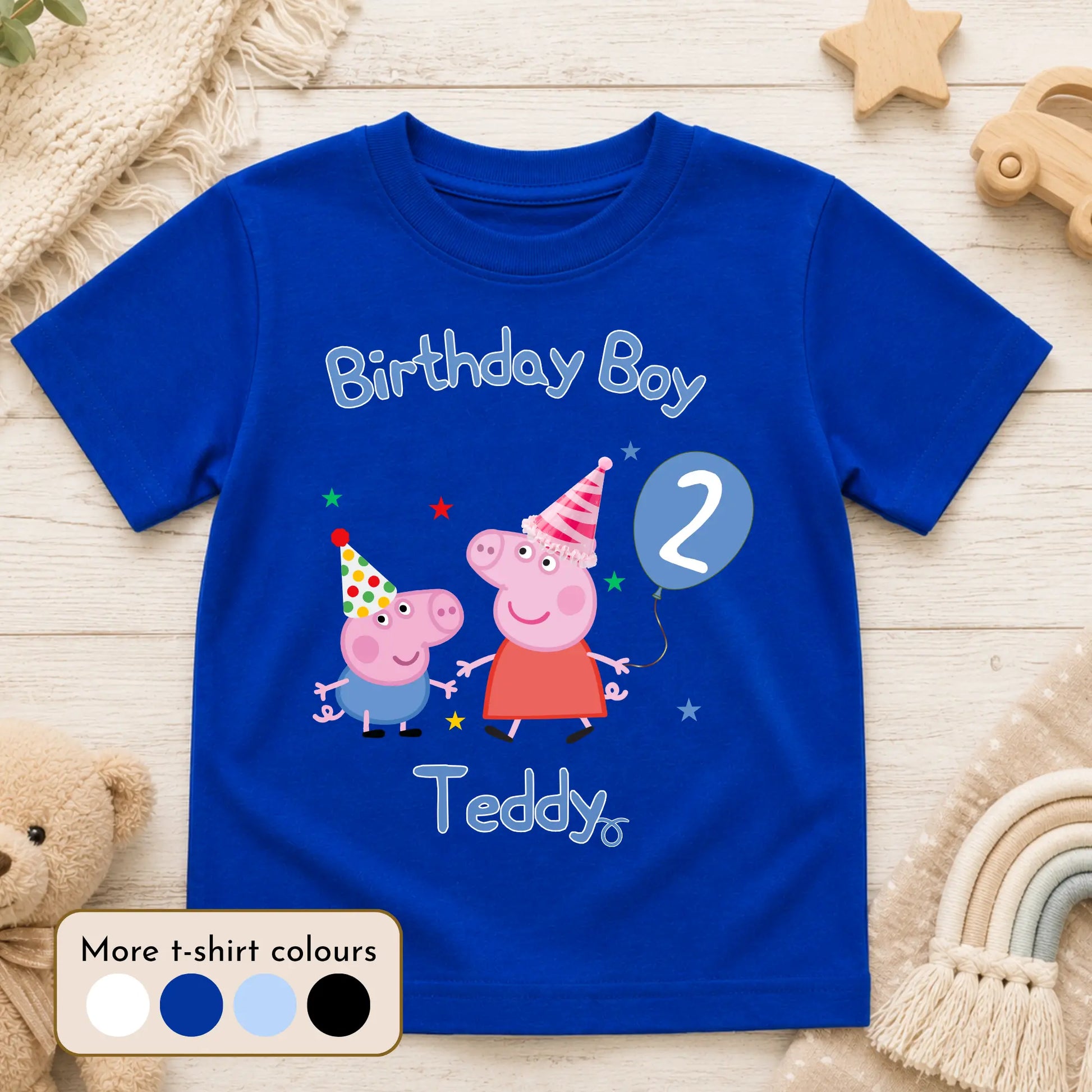 Personalised Peppa and George Birthday T-shirt for Boys  - any name and age AishaBaileyDesigns