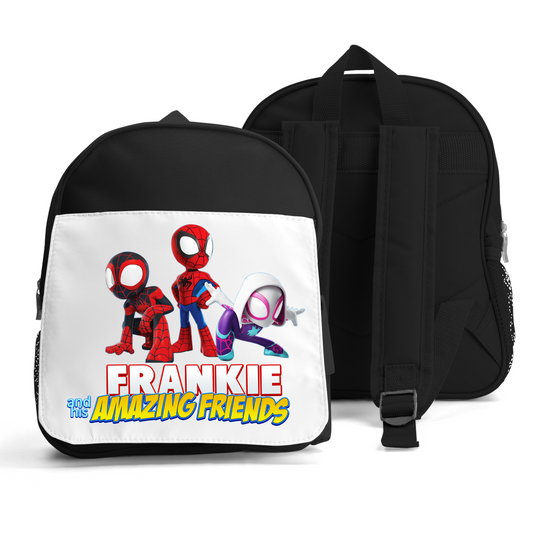 Personalised Spidey and Friends Backpack, Custom backpack for boys