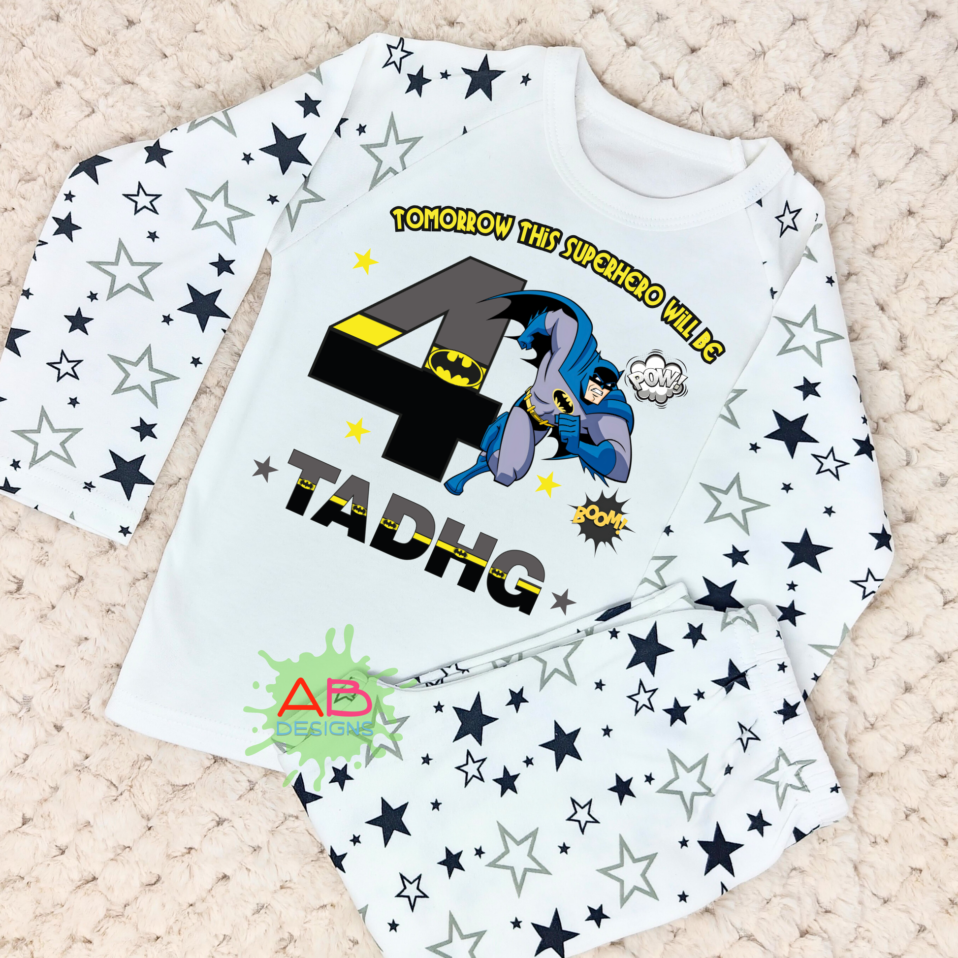 Batman birthday pyjamas, when i wake up batman, superhero pjs, when i wake up I will be superhero