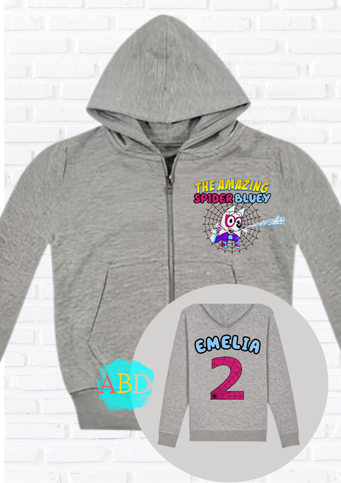 Custom Hoodie for Girls - Personalised Spider Muffin from Bluey Hoodie